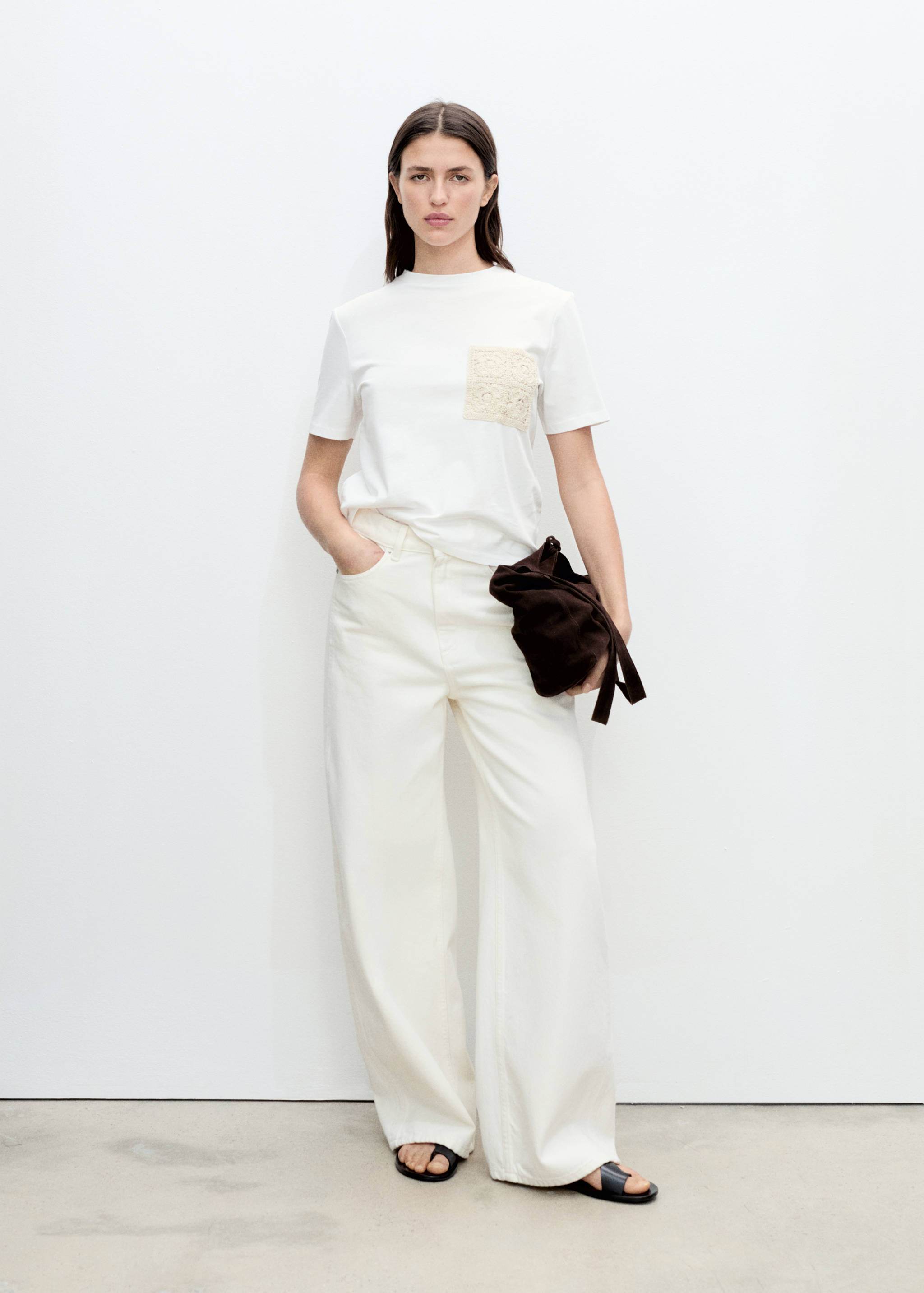 Camiseta manga corta bolsillo crochet - Plano general