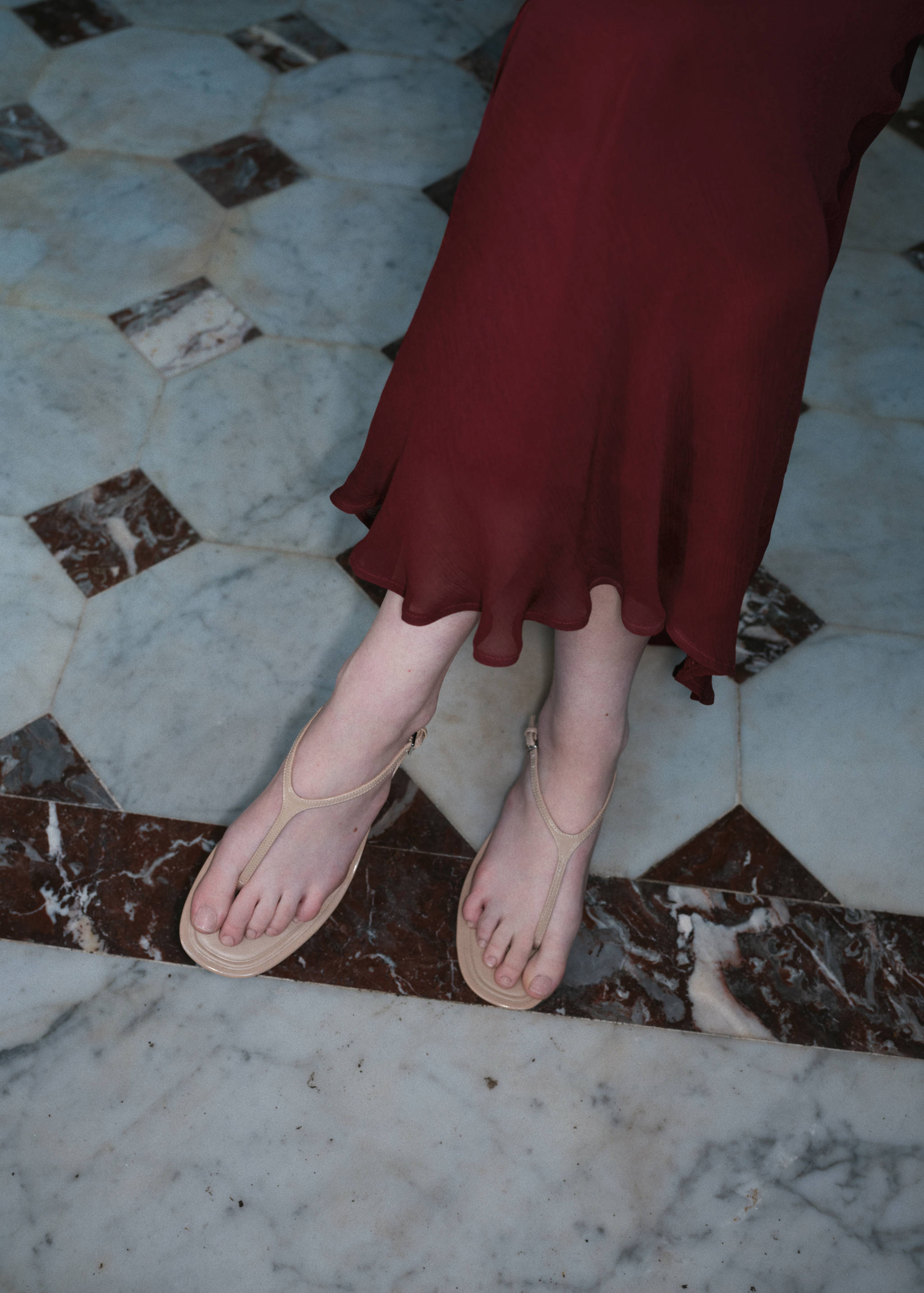 Kitten-heel sandals with strap - General plane, Medium Brown. Ref: 87025763-00.