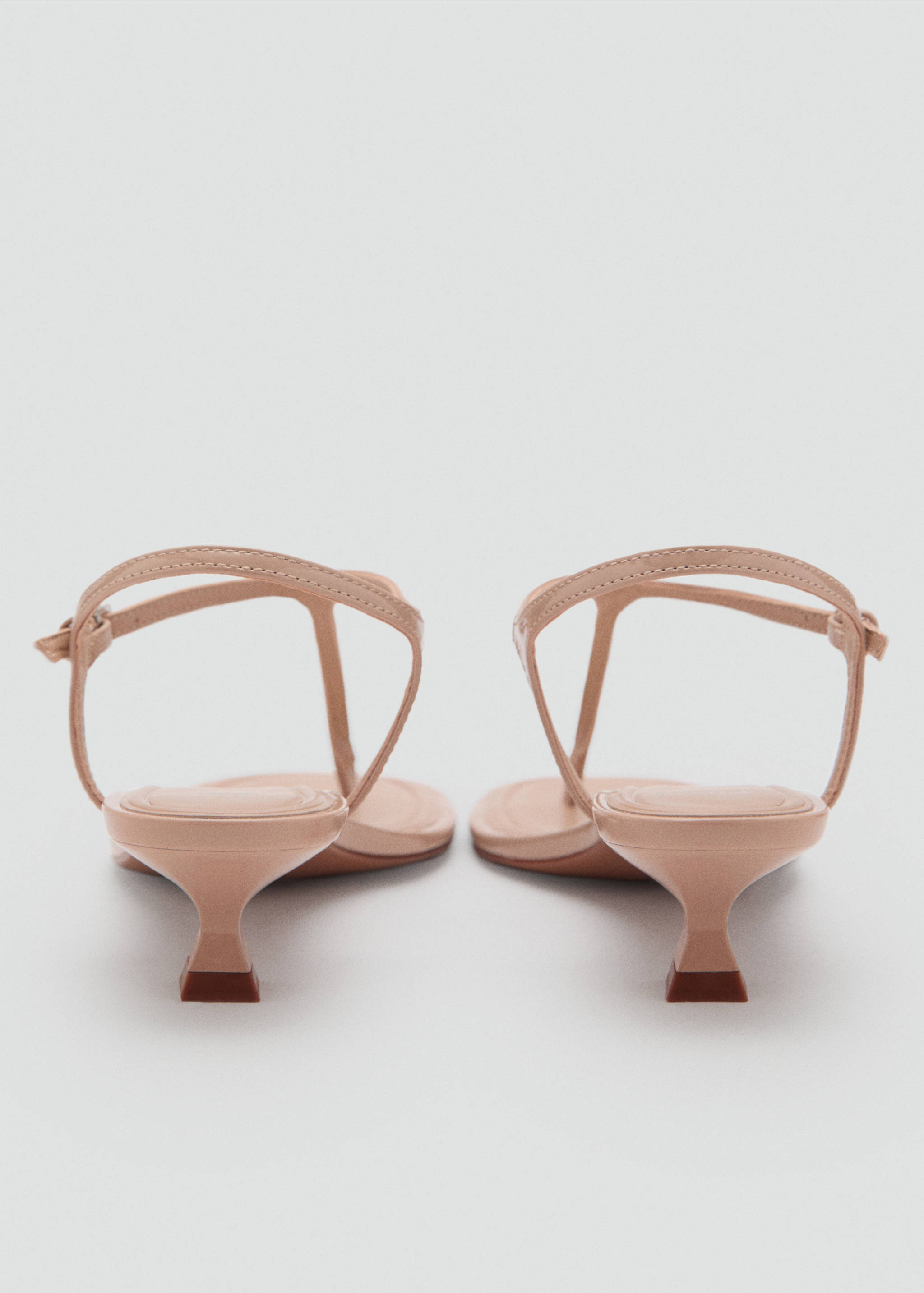 Kitten-heel sandals with strap - Details of the article 1, Medium Brown. Ref: 87025763-00.