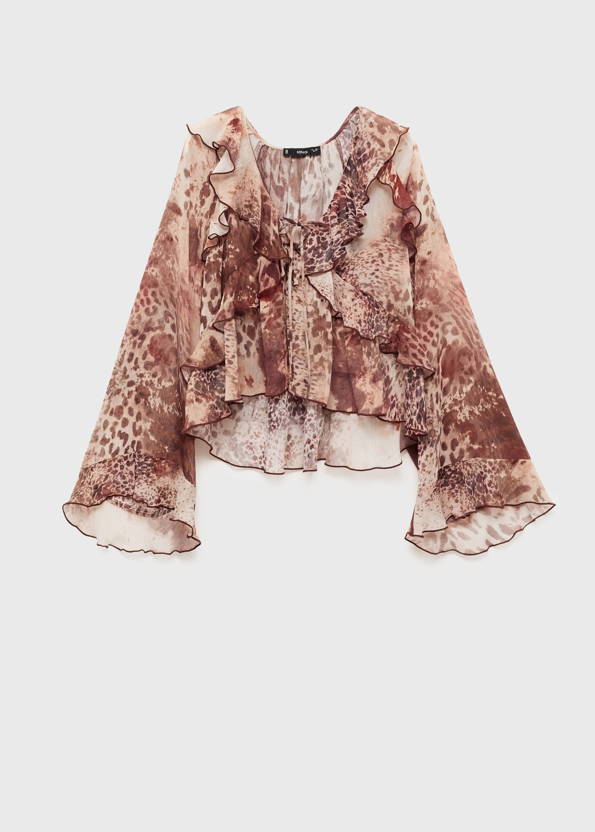 Blusa estampada volantes detalle lazo - Artículo sin modelo