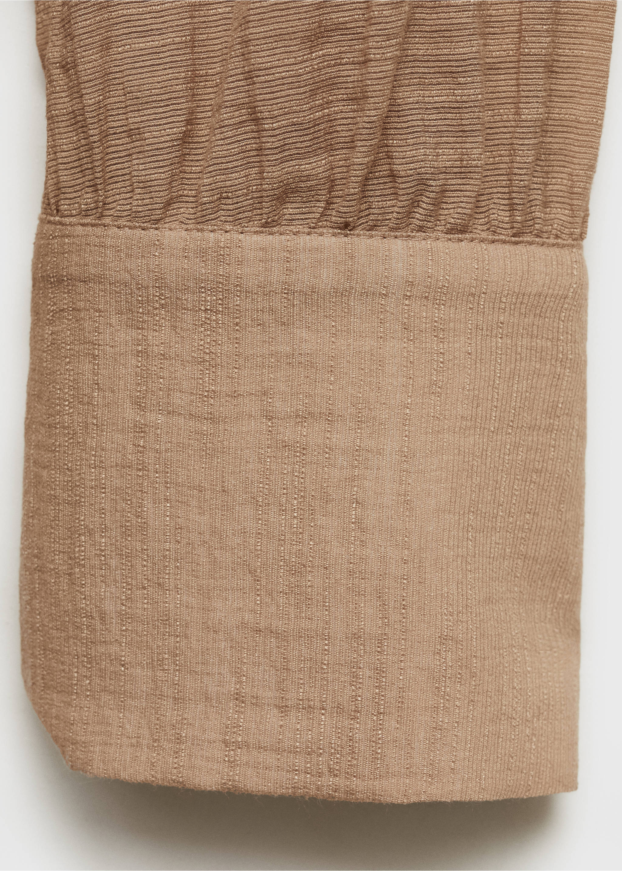 Textured blouse with bow - Details of the article 0, Brown. Ref: 87025766-00.