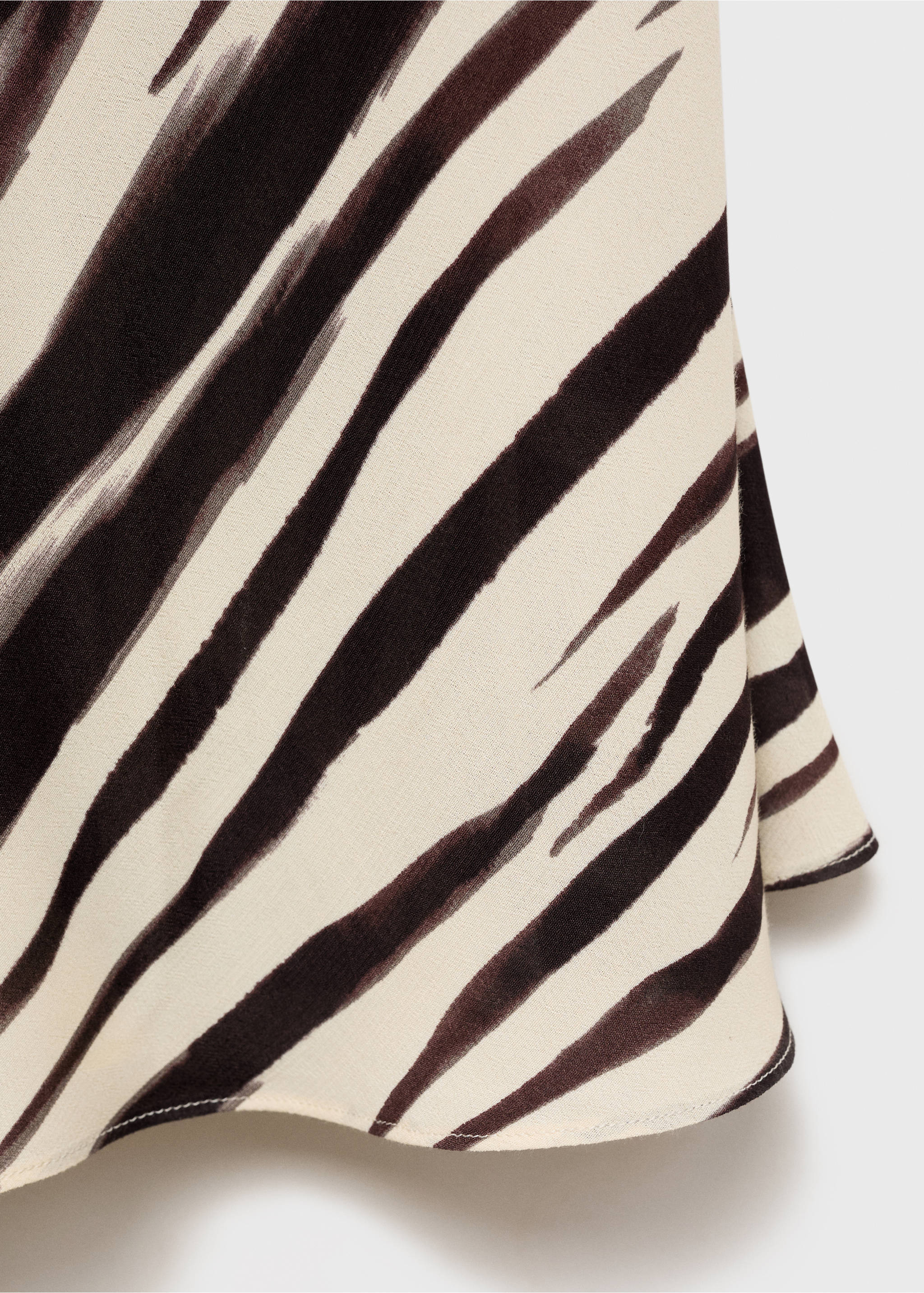 Zebra-print midi-dress - Details of the article 0, Ecru. Ref: 87025767-00.