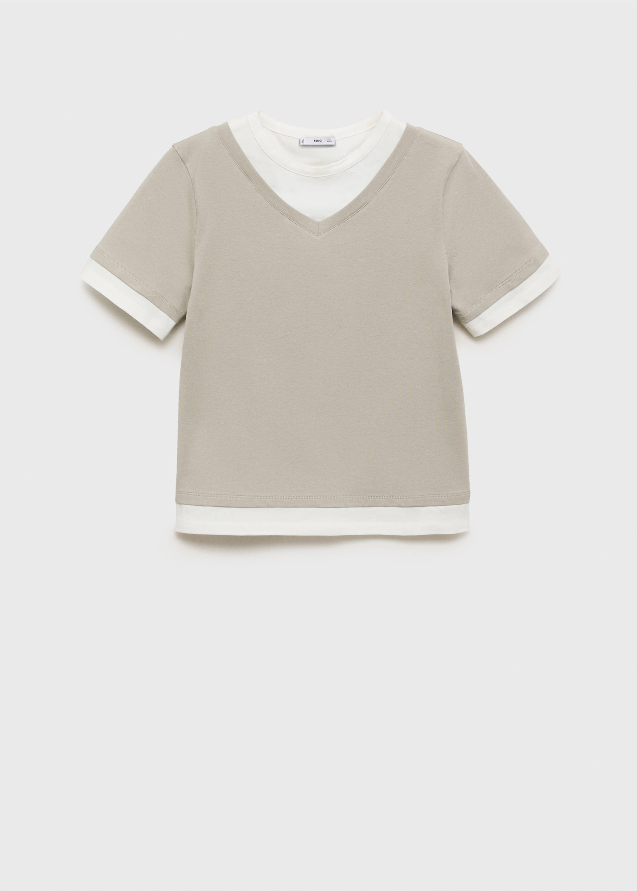 T-shirt combiné coton - Article sans modèle, Gris. Ref: 87025768-00.