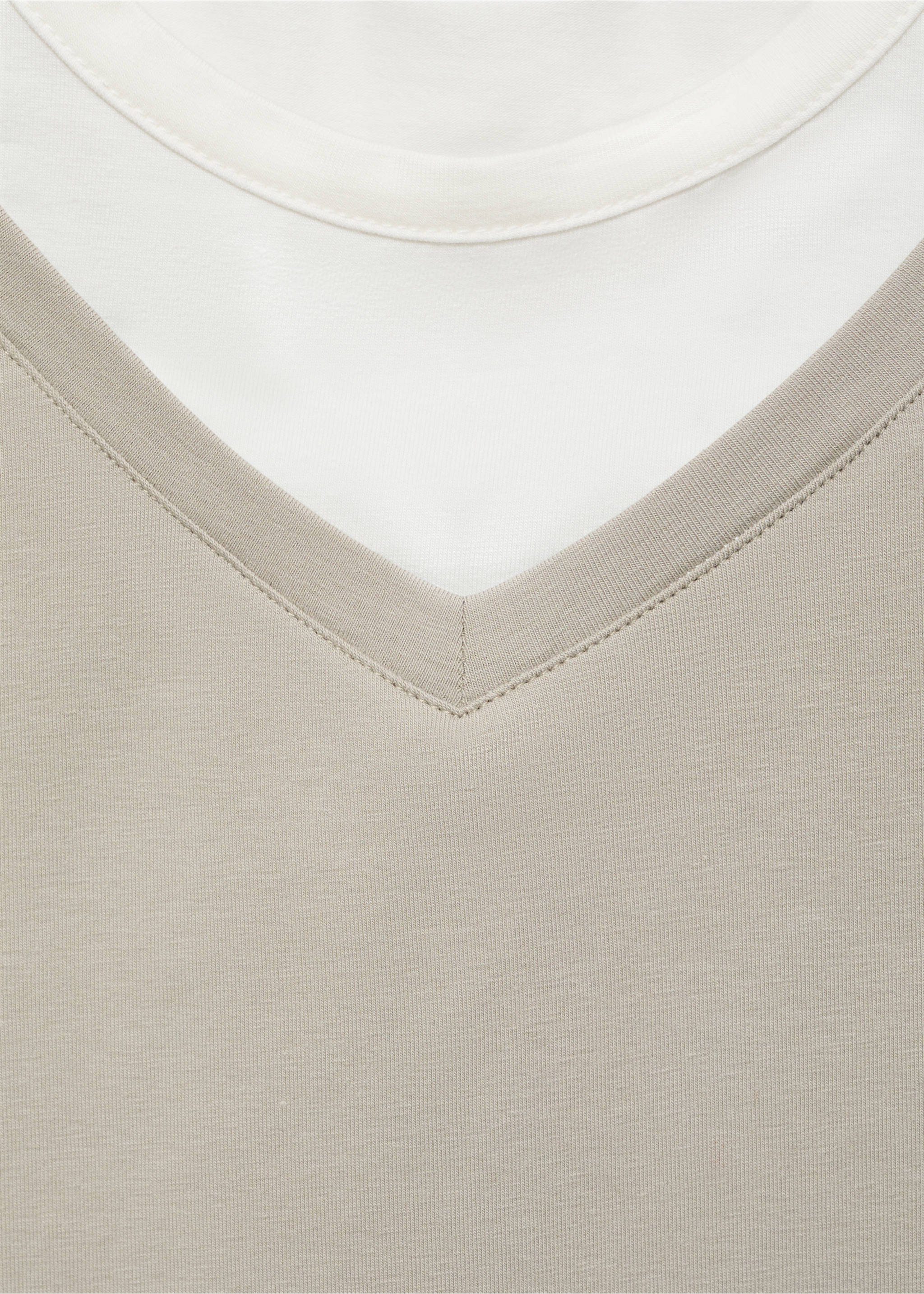 T-shirt combiné coton - Détail de l'article 8, Gris. Ref: 87025768-00.