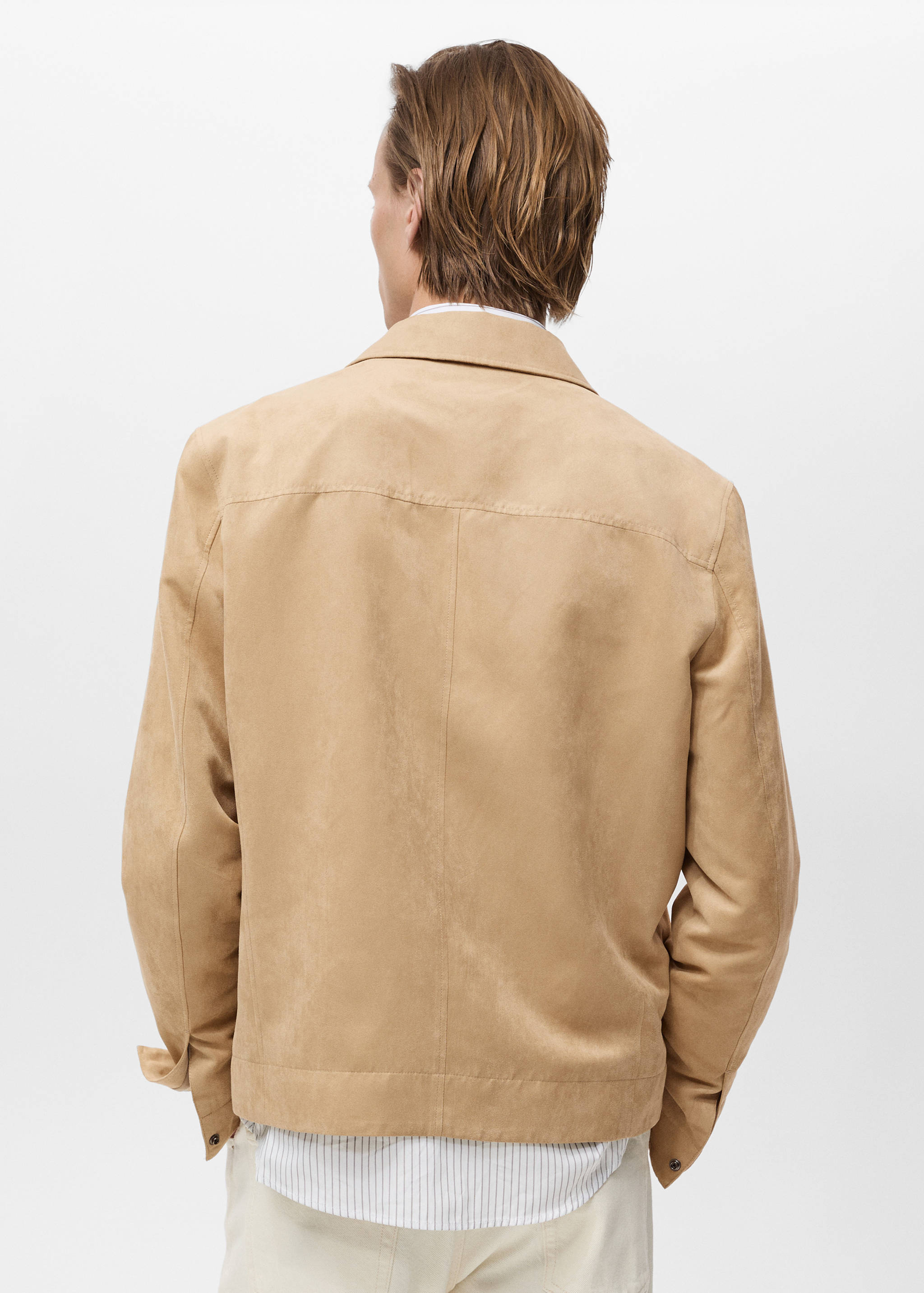 Suede-effect jacket with zip - Reverse of the article