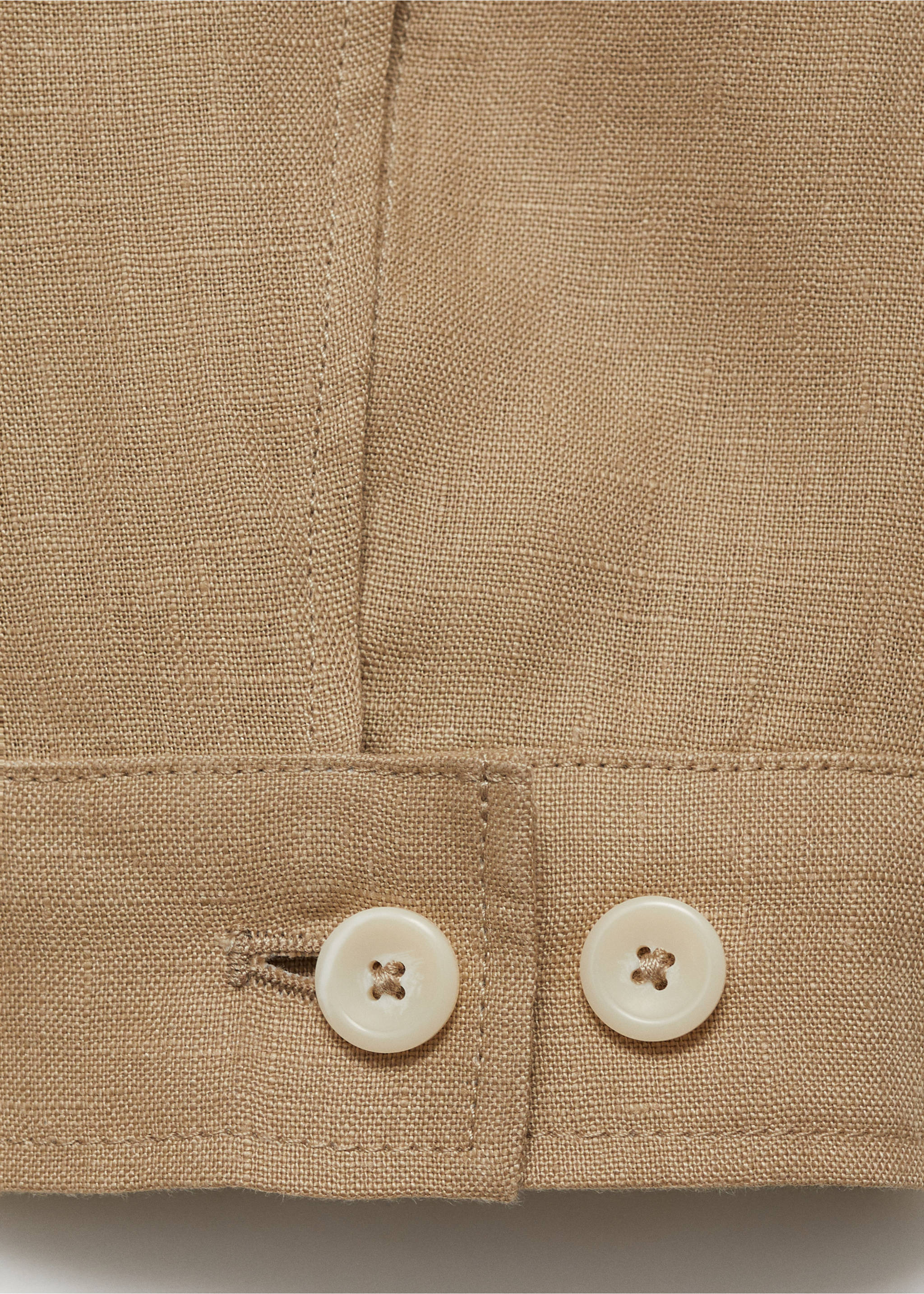 100% linen jacket with pockets - Details of the article 0, Beige. Ref: 87025919-00.