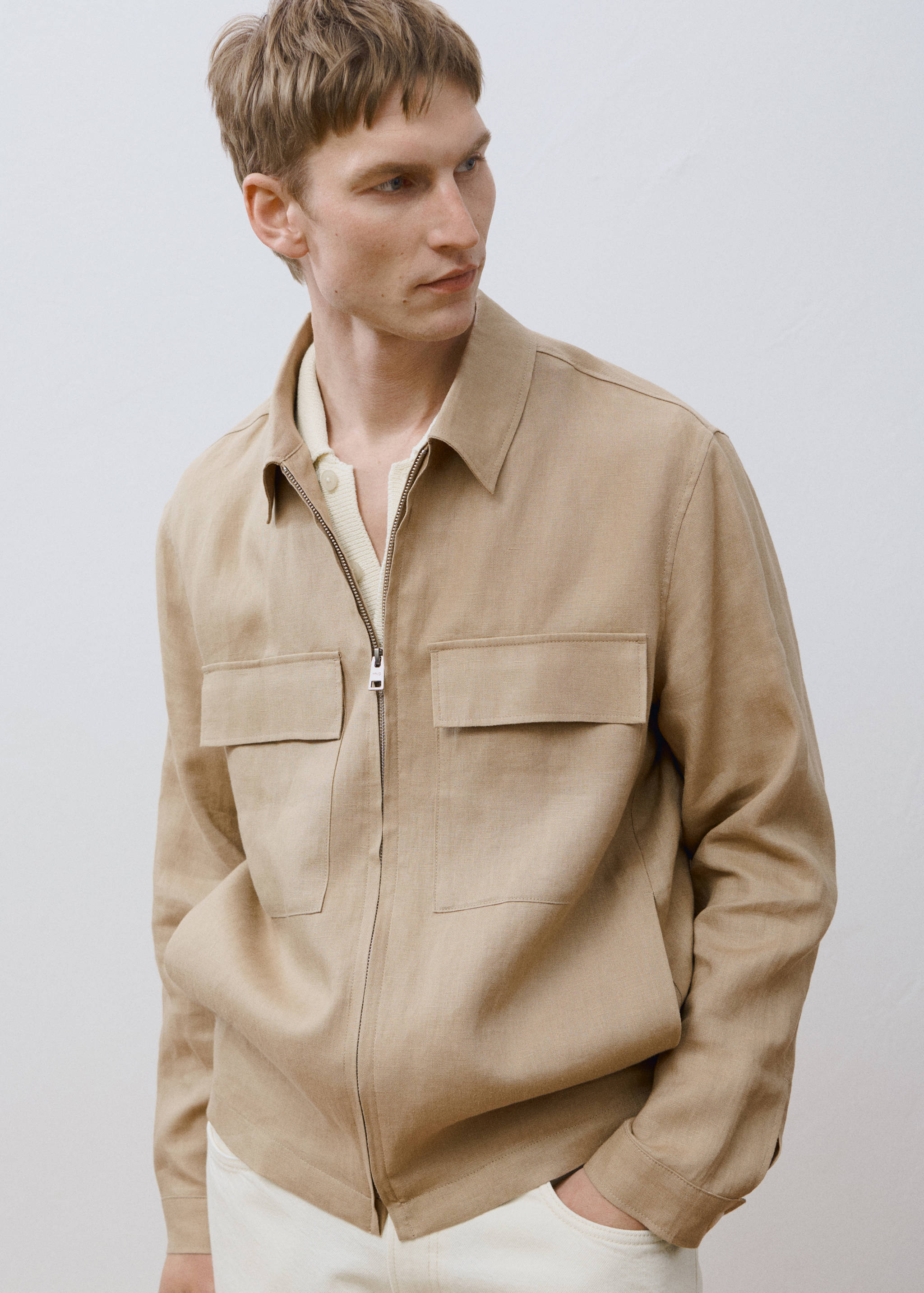 100% linen jacket with pockets - Details of the article 3