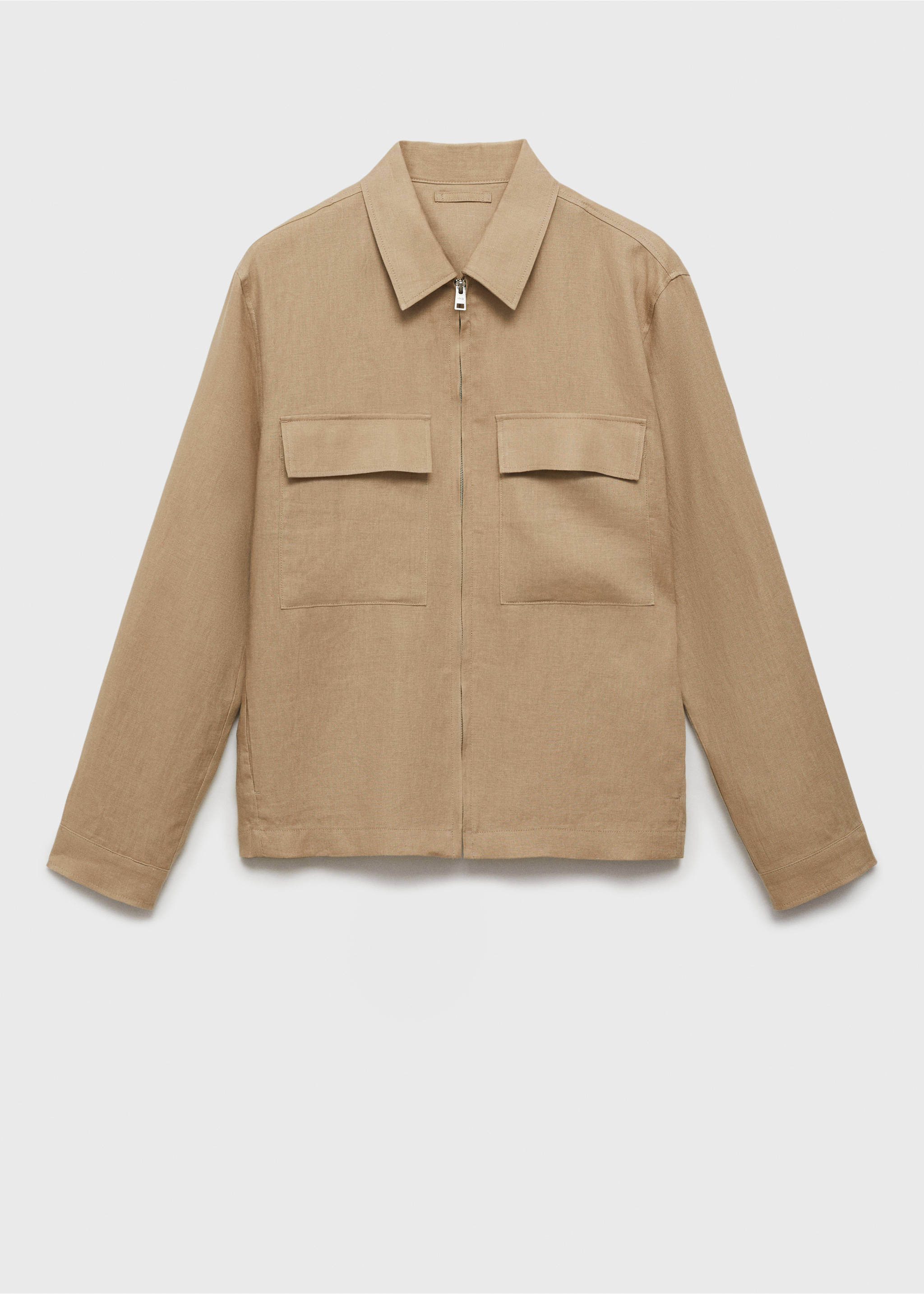 100% linen jacket with pockets - Article without model, Beige. Ref: 87025919-00.