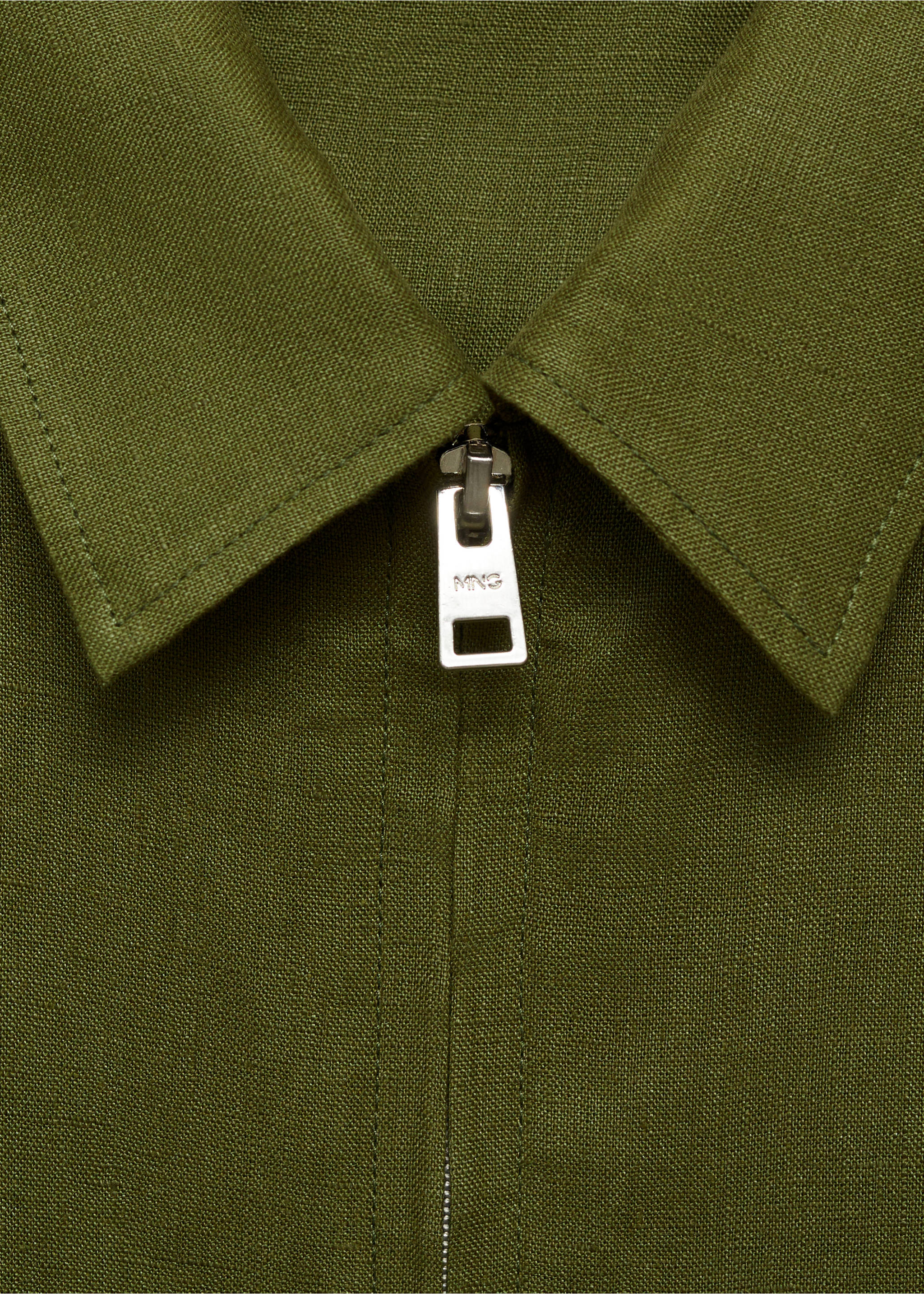 Veste 100 % lin poches - Détail de l'article 8, Vert. Ref: 87025919-00.