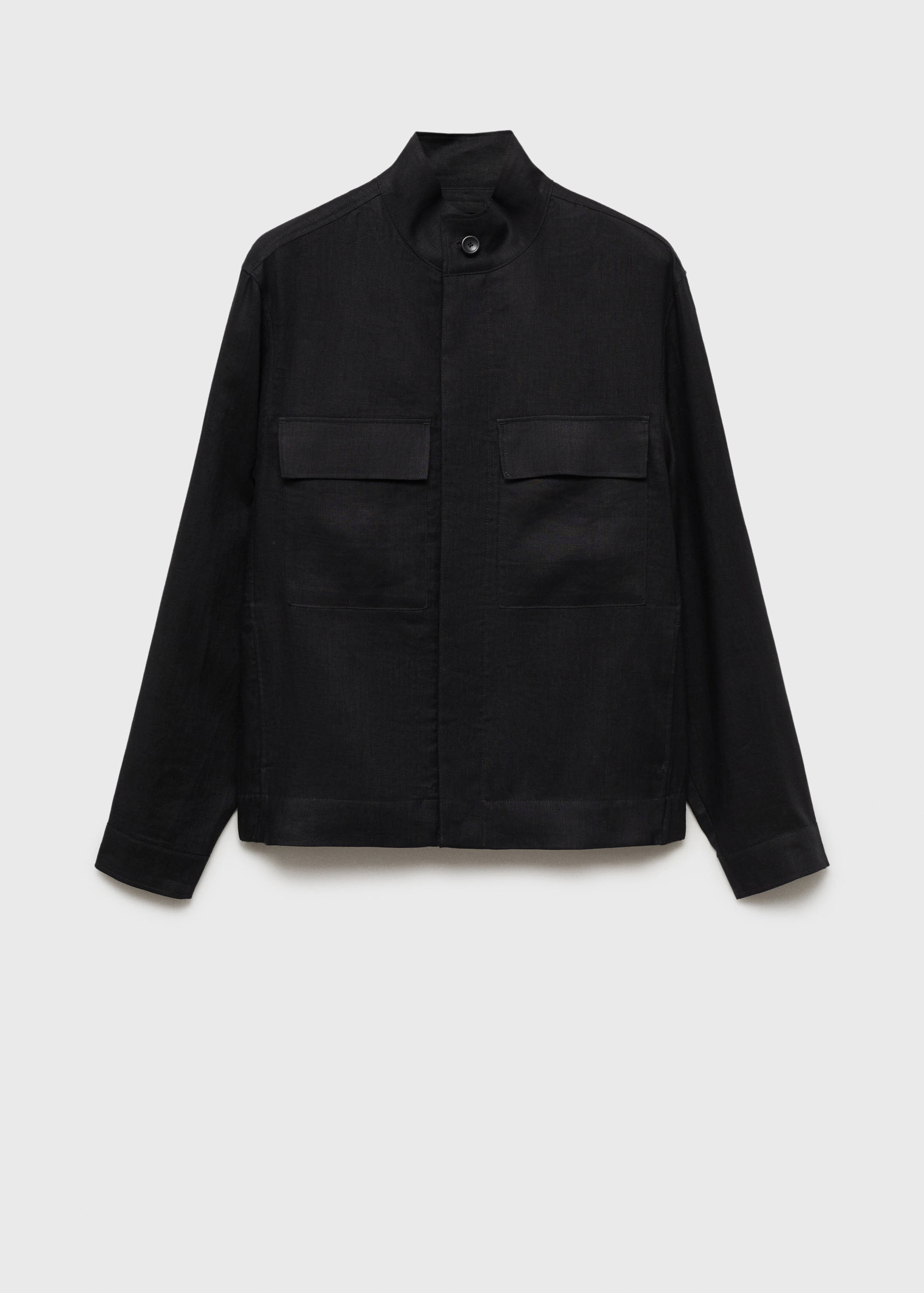 Jacke aus 100 % Leinen mit hohem Kragen - Artikel ohne Model