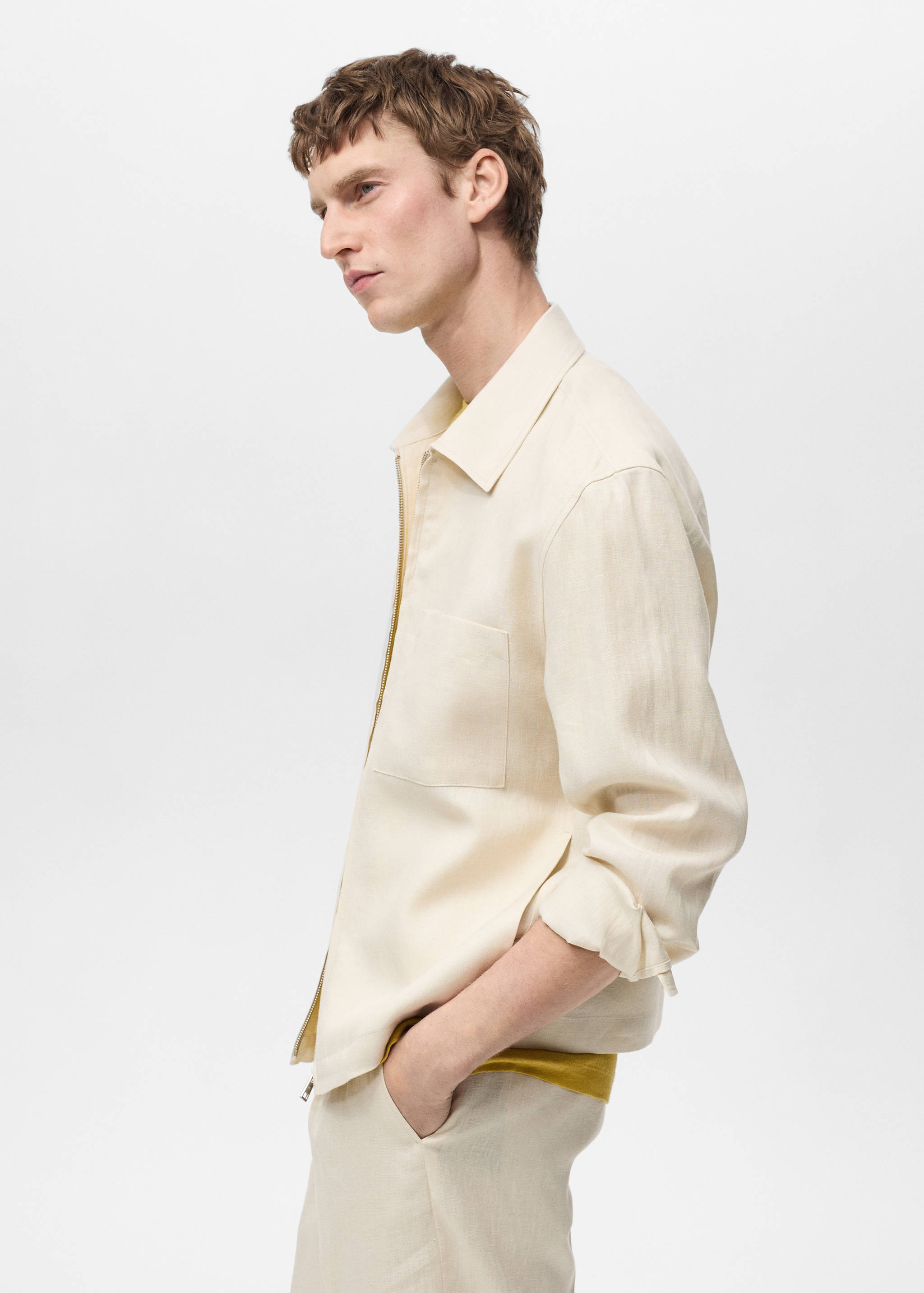 100% linen jacket with zip - Details of the article 2