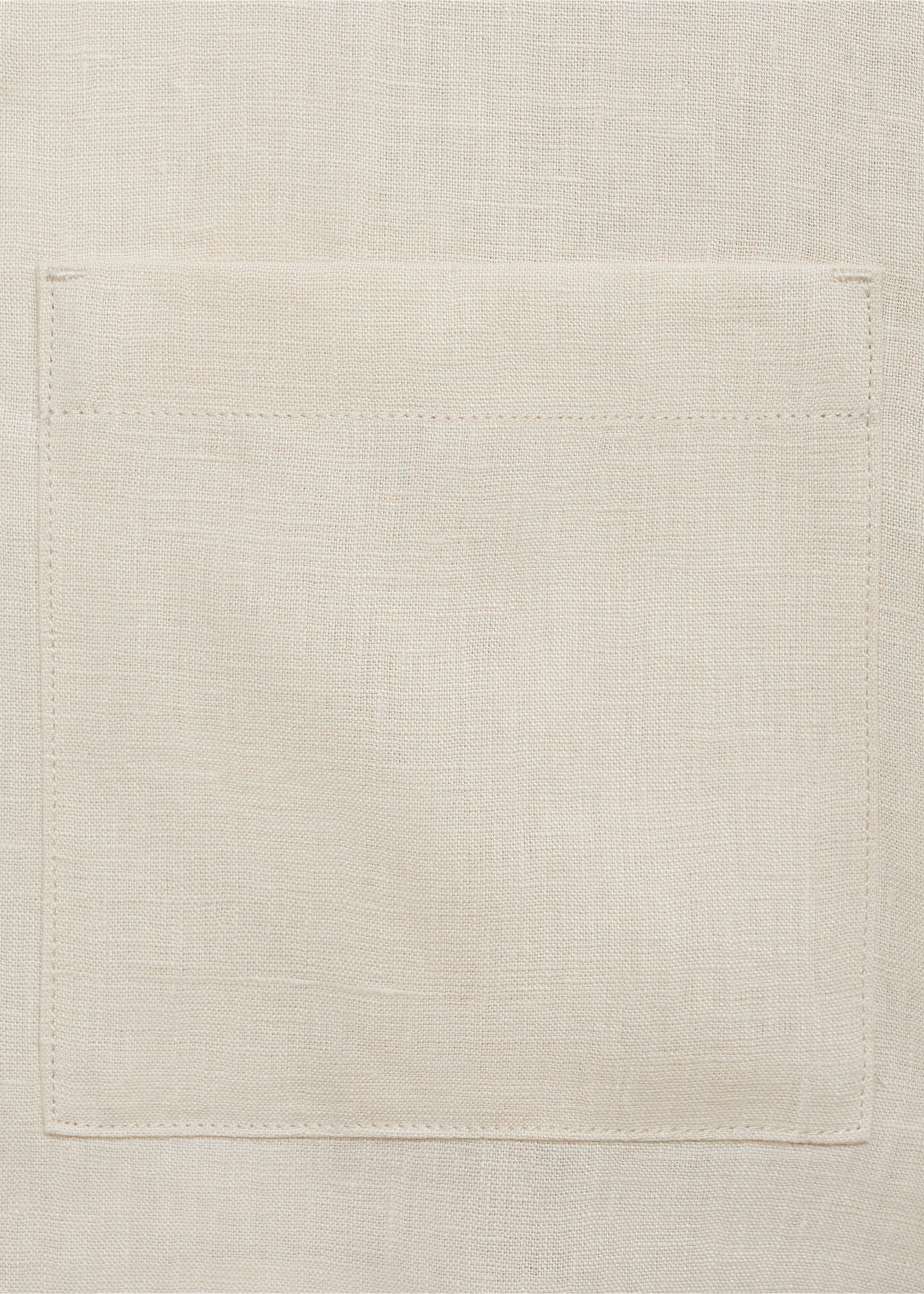 100% linen jacket with zip - Details of the article 0, Ivory White. Ref: 87025921-00.