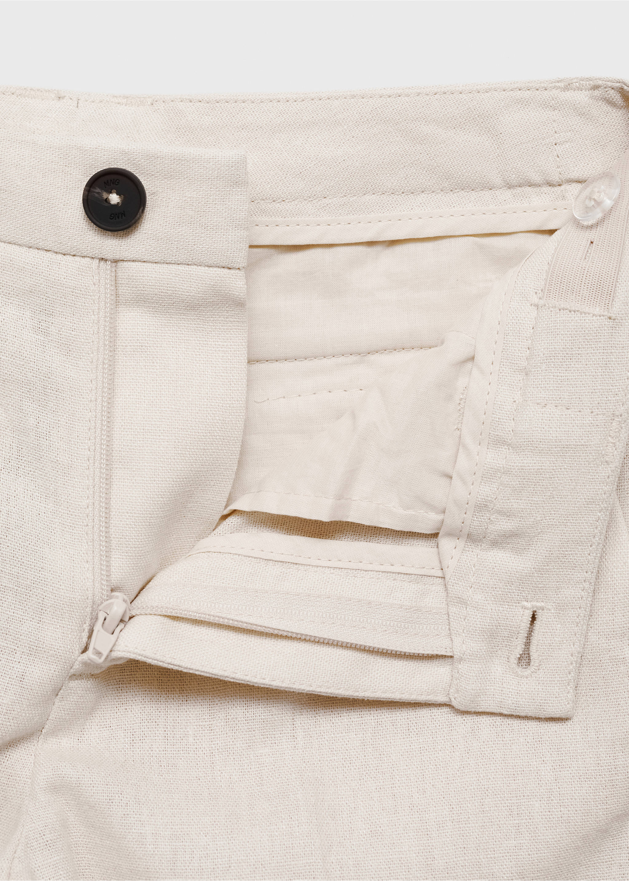 Linen suit trousers - Details of the article 8, Sand. Ref: 87025924-00.