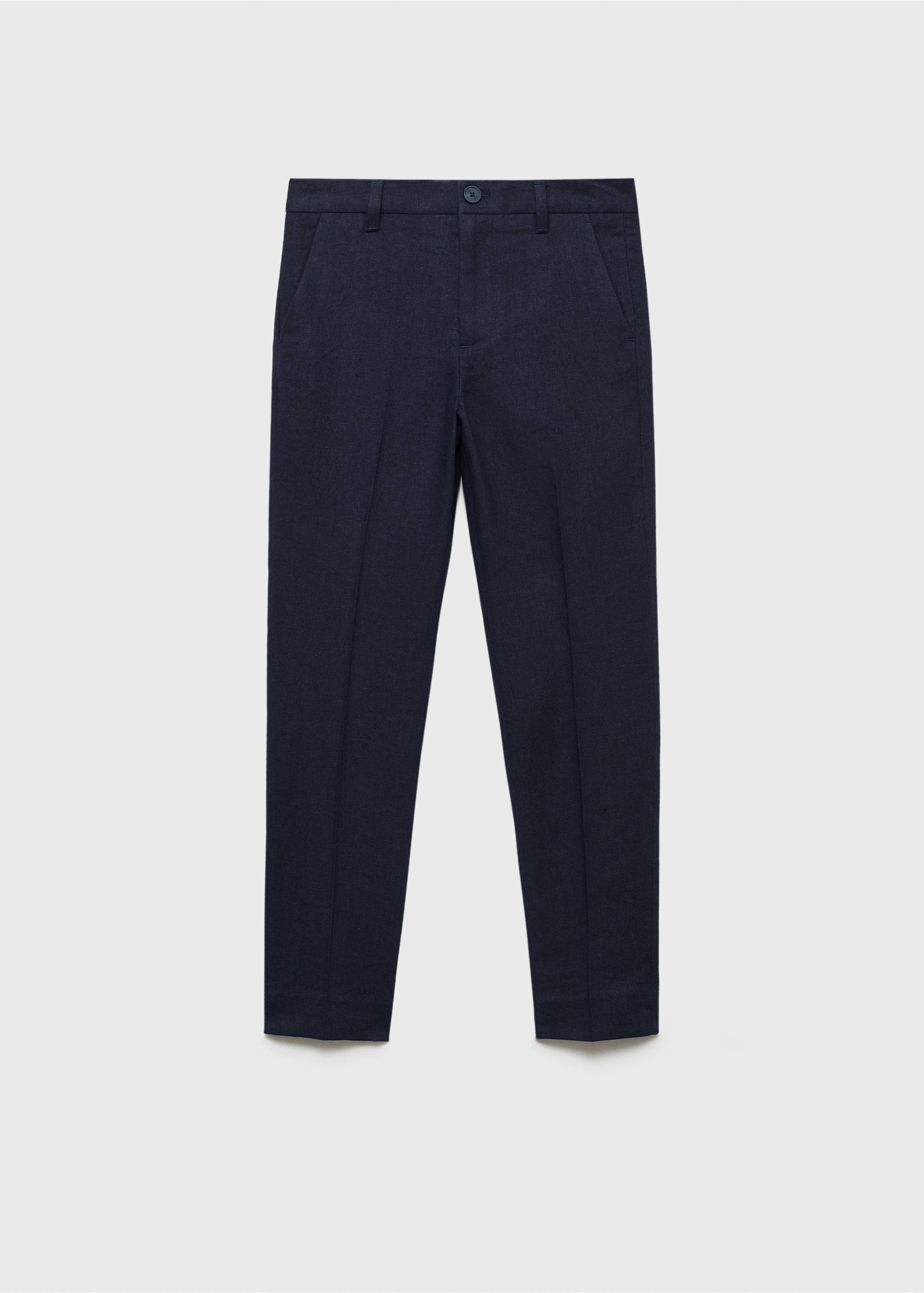 Linen suit trousers - Article without model, Dark Navy. Ref: 87025924-00.