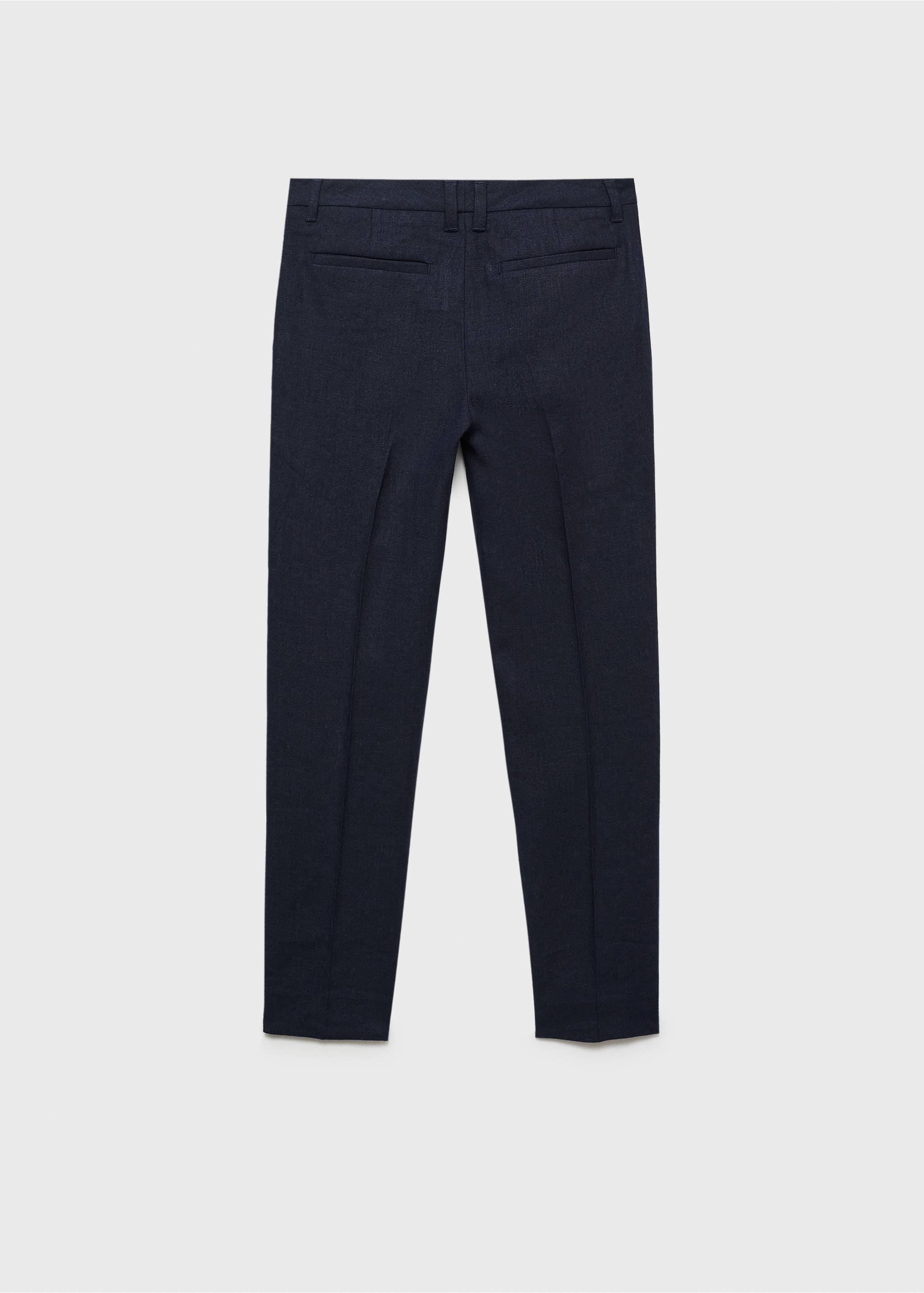 Linen suit trousers - Reverse of the article, Dark Navy. Ref: 87025924-00.