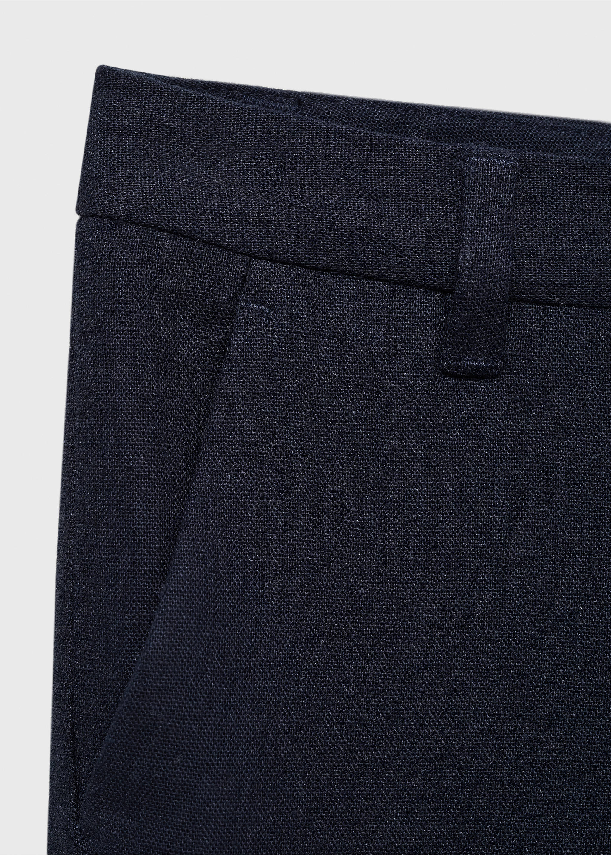 Linen suit trousers - Details of the article 0, Dark Navy. Ref: 87025924-00.