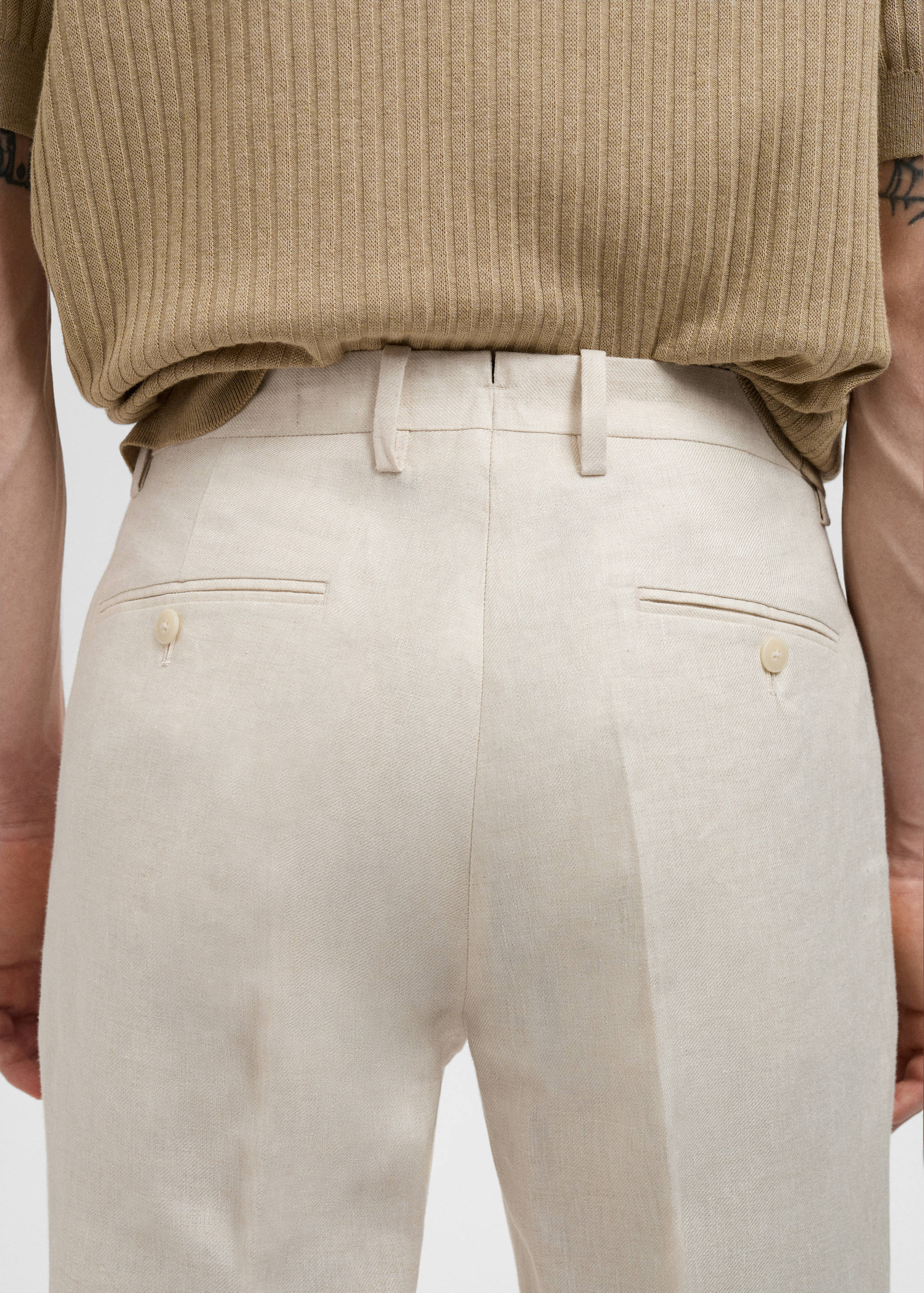 Amalfi 100% linen slim-fit suit trousers - Details of the article 6