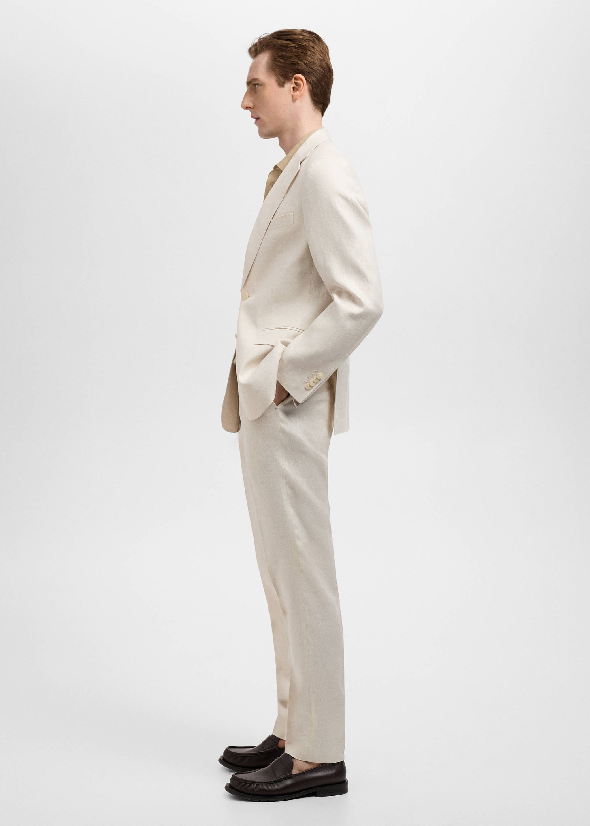 Amalfi 100% linen slim-fit suit trousers - Details of the article 2