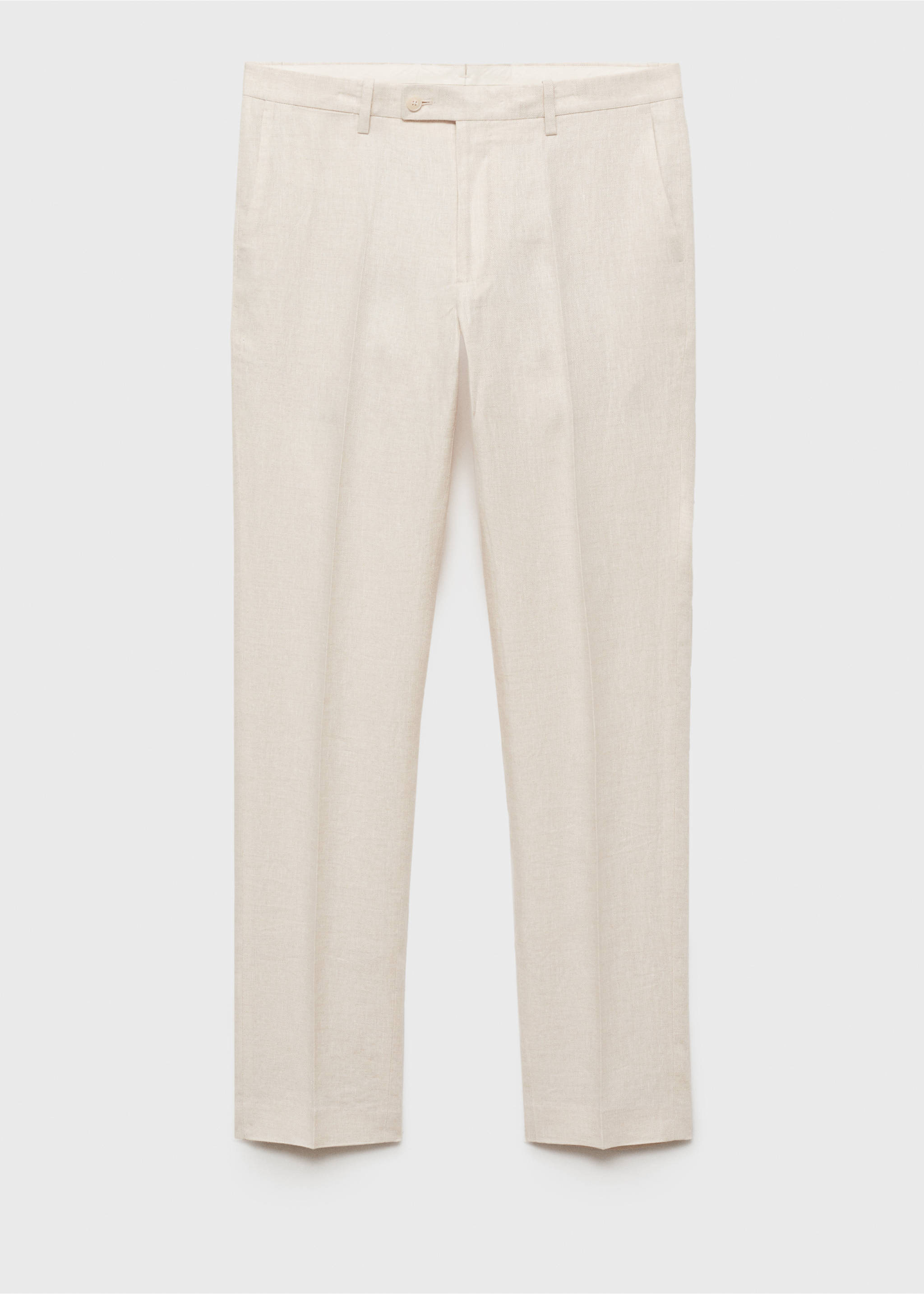 Amalfi 100% linen slim-fit suit trousers - Article without model, Ecru. Ref: 87025925-00.