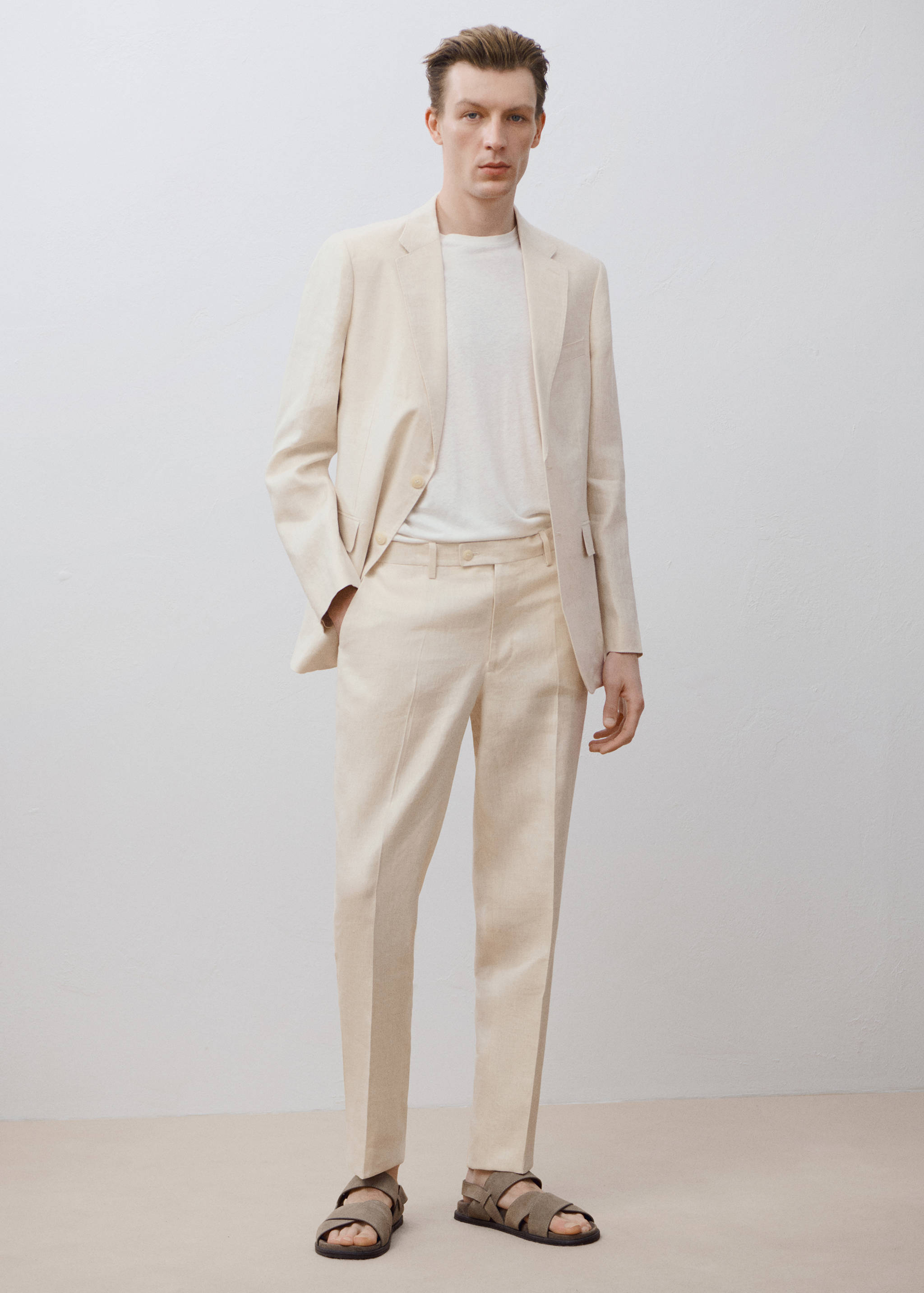 Παντελόνι κοστουμιού Amalfi 100% λινό slim fit - Λεπτομέρεια του προϊόντος 5