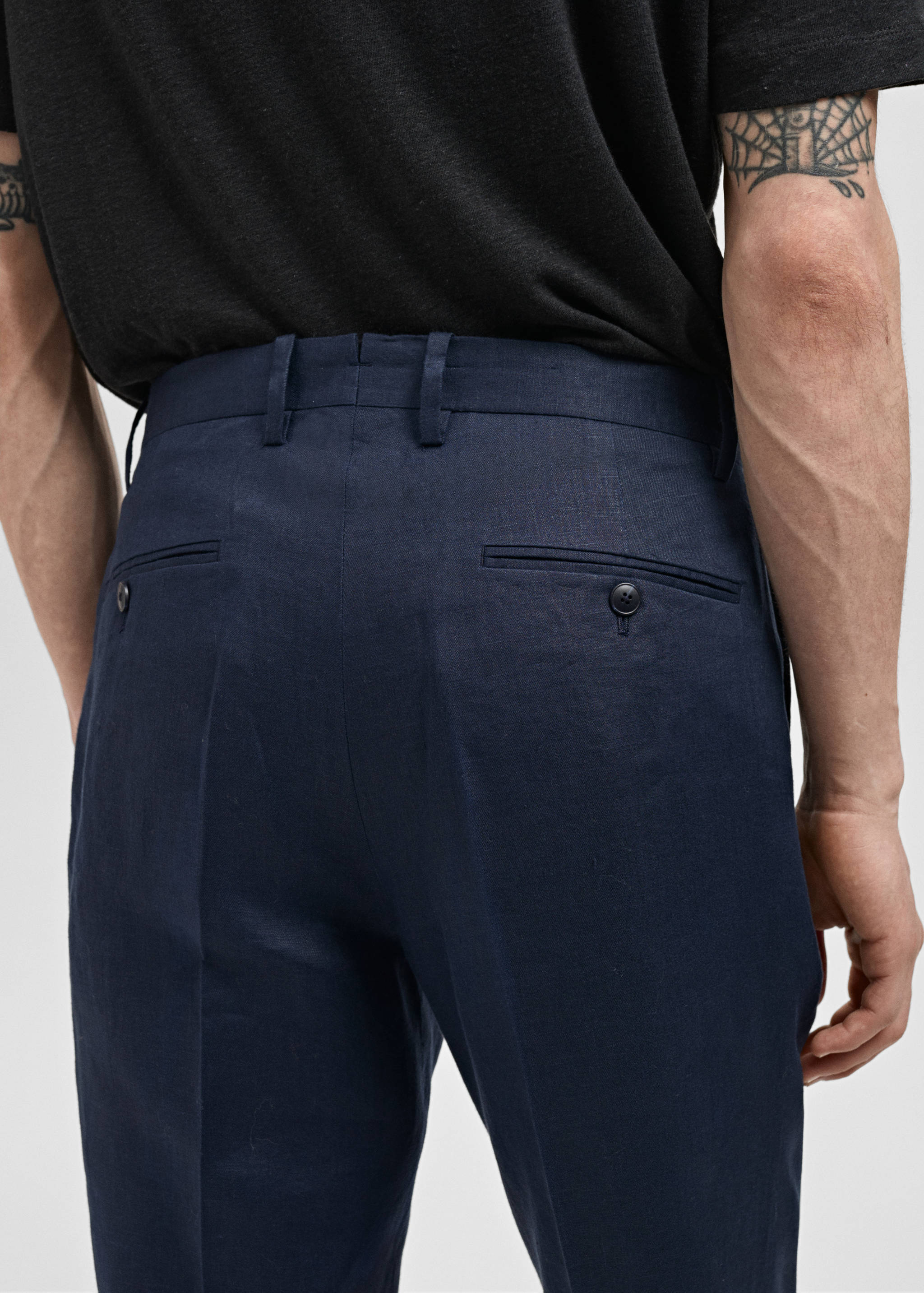 Amalfi 100% linen slim-fit suit trousers - Details of the article 6