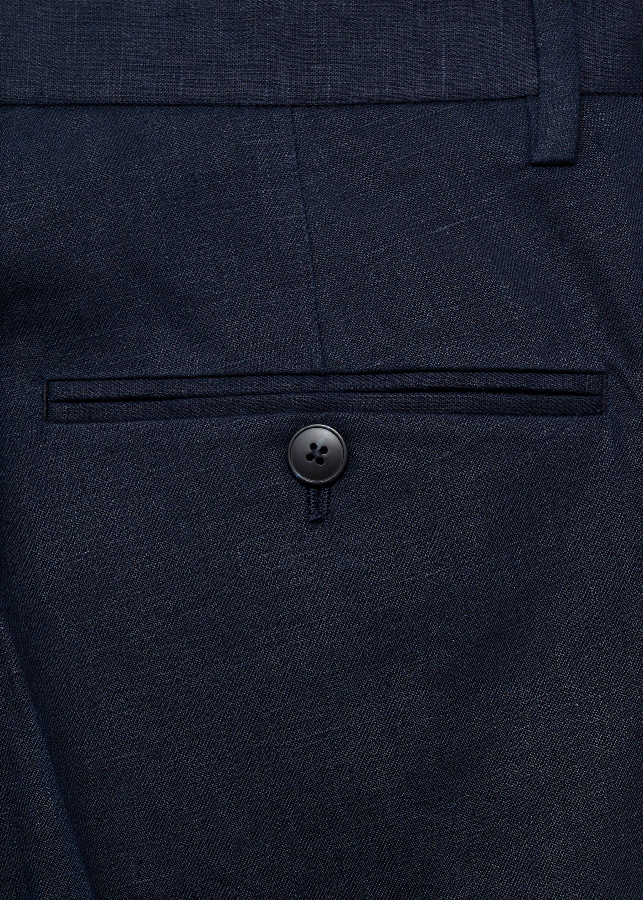 Slim-Fit-Anzughose Amalfi aus 100 % Leinen - Detail des Artikels 0, Dunkles Marineblau. Ref: 87025926-00.