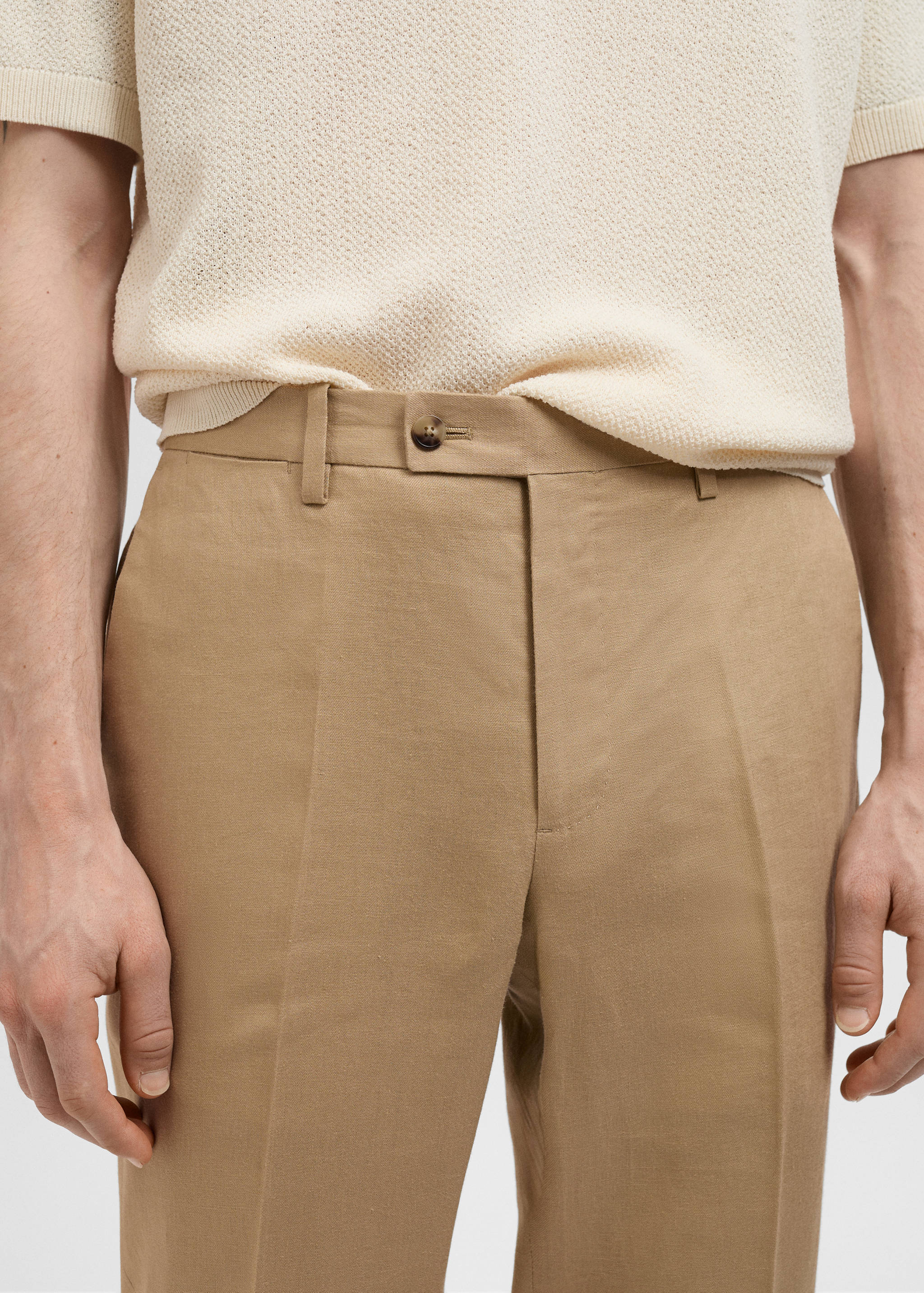 Amalfi 100% linen slim-fit suit trousers - Details of the article 1