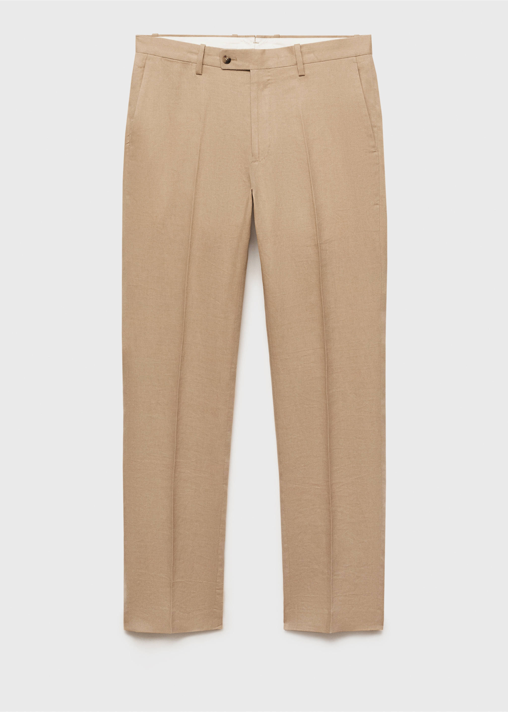 Amalfi 100% linen slim-fit suit trousers - Article without model, Beige. Ref: 87025927-00.