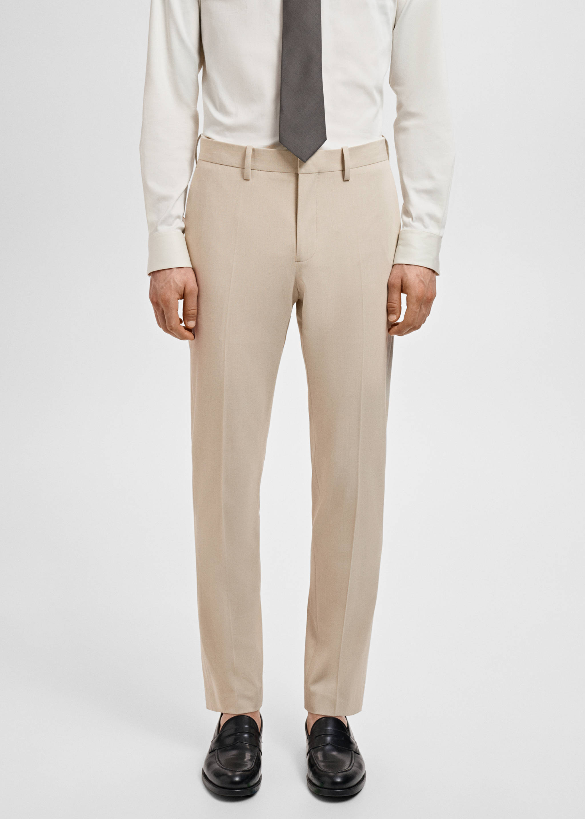 Stretch fabric super slim-fit suit trousers - Medium plane