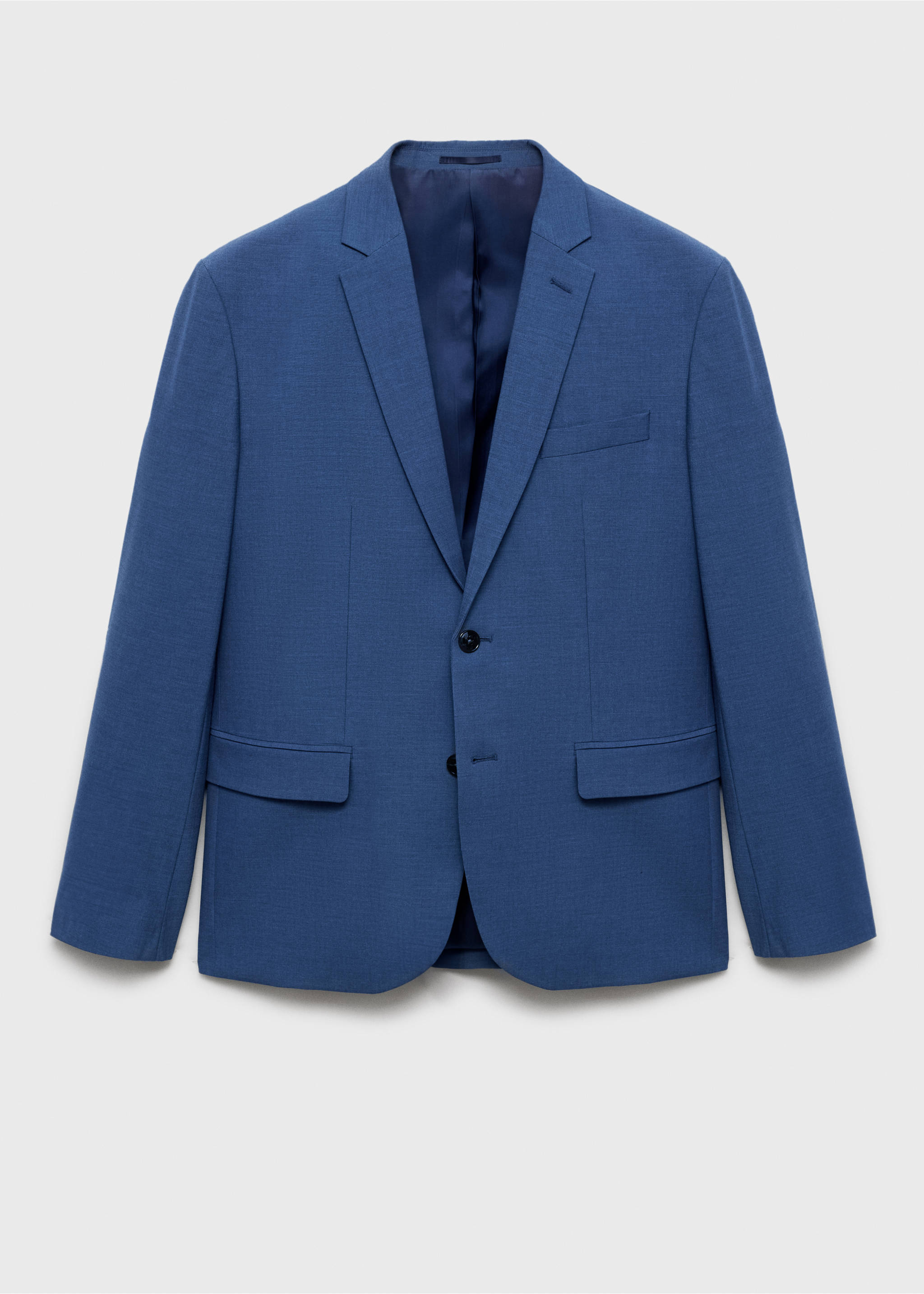 Super slim-fit suit jacket in stretch fabric - Article without model, Blue. Ref: 87025932-00.
