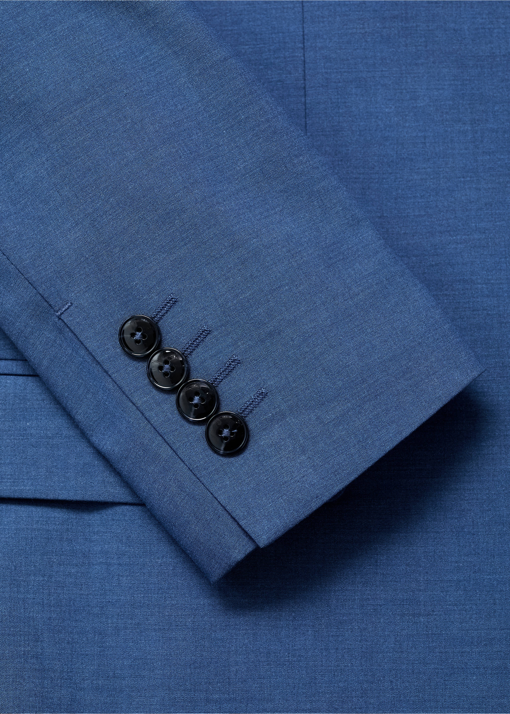 Super slim-fit suit jacket in stretch fabric - Details of the article 8, Blue. Ref: 87025932-00.
