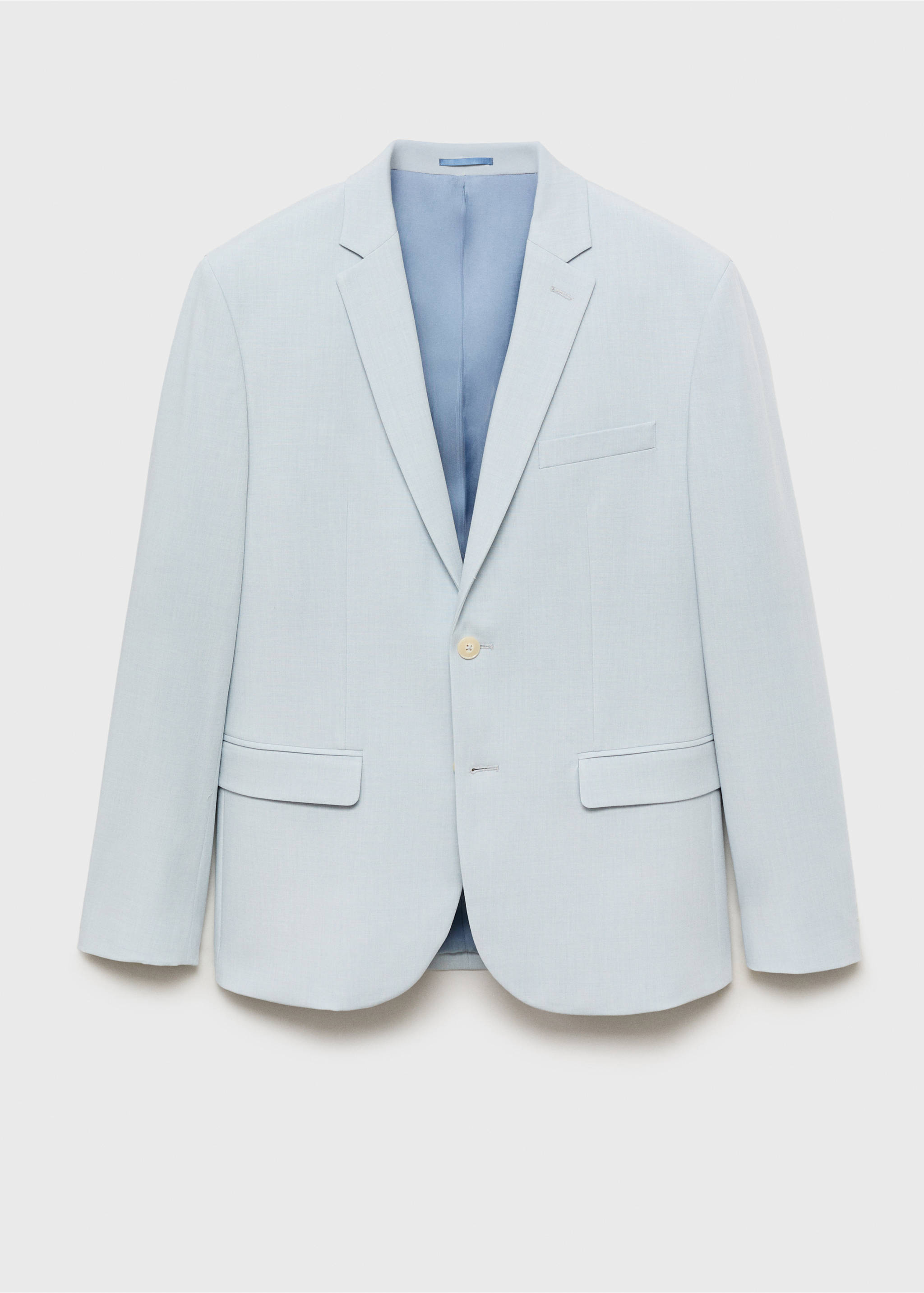 Super slim-fit suit jacket in stretch fabric - Article without model, Sky Blue. Ref: 87025933-00.