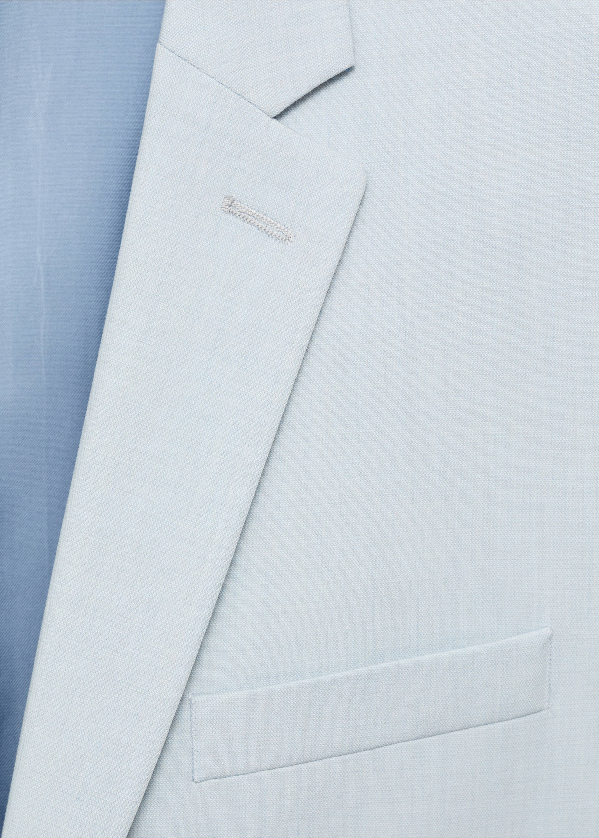 Super slim-fit suit jacket in stretch fabric - Details of the article 8, Sky Blue. Ref: 87025933-00.
