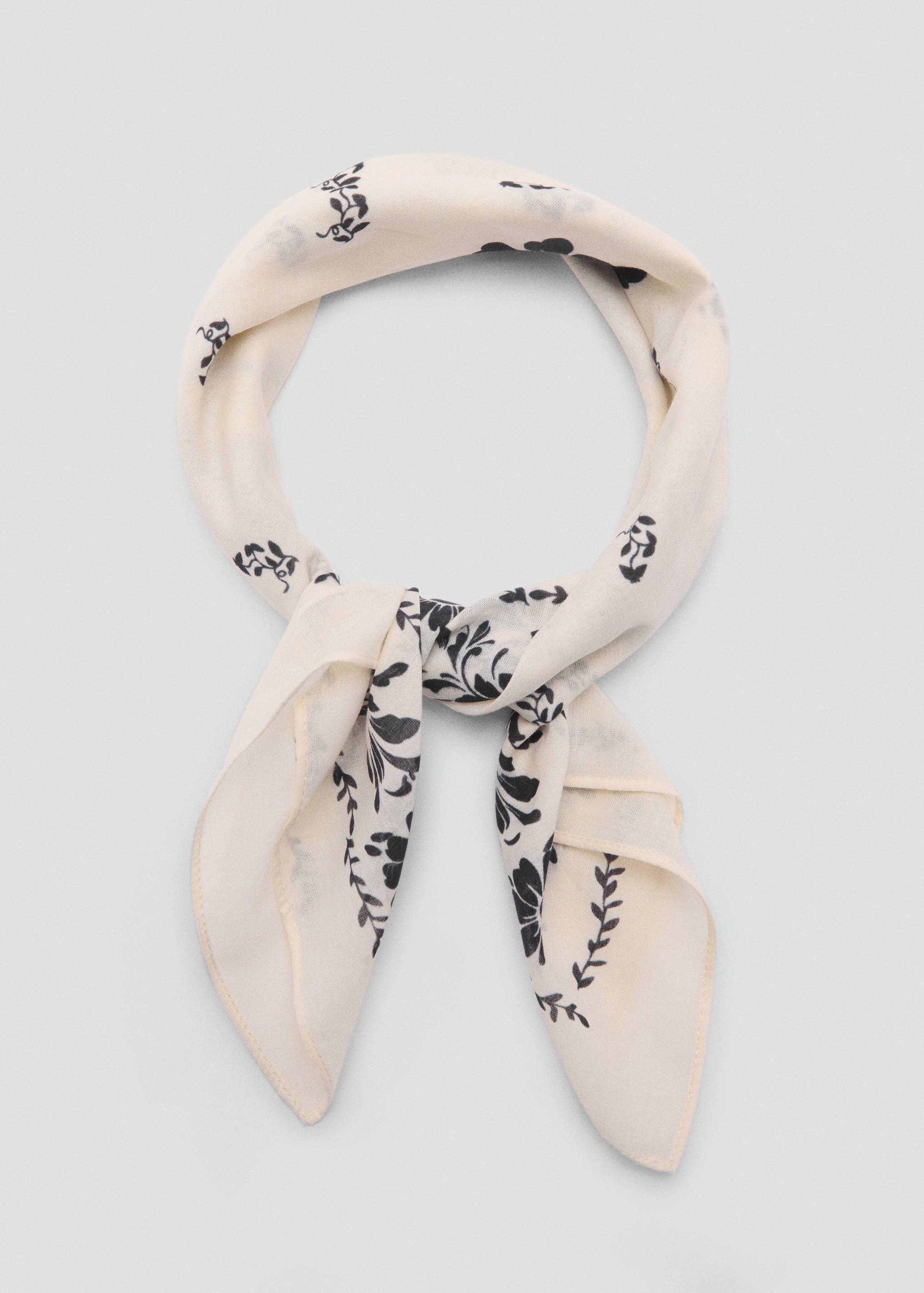 Floral-print cotton scarf - Medium plane