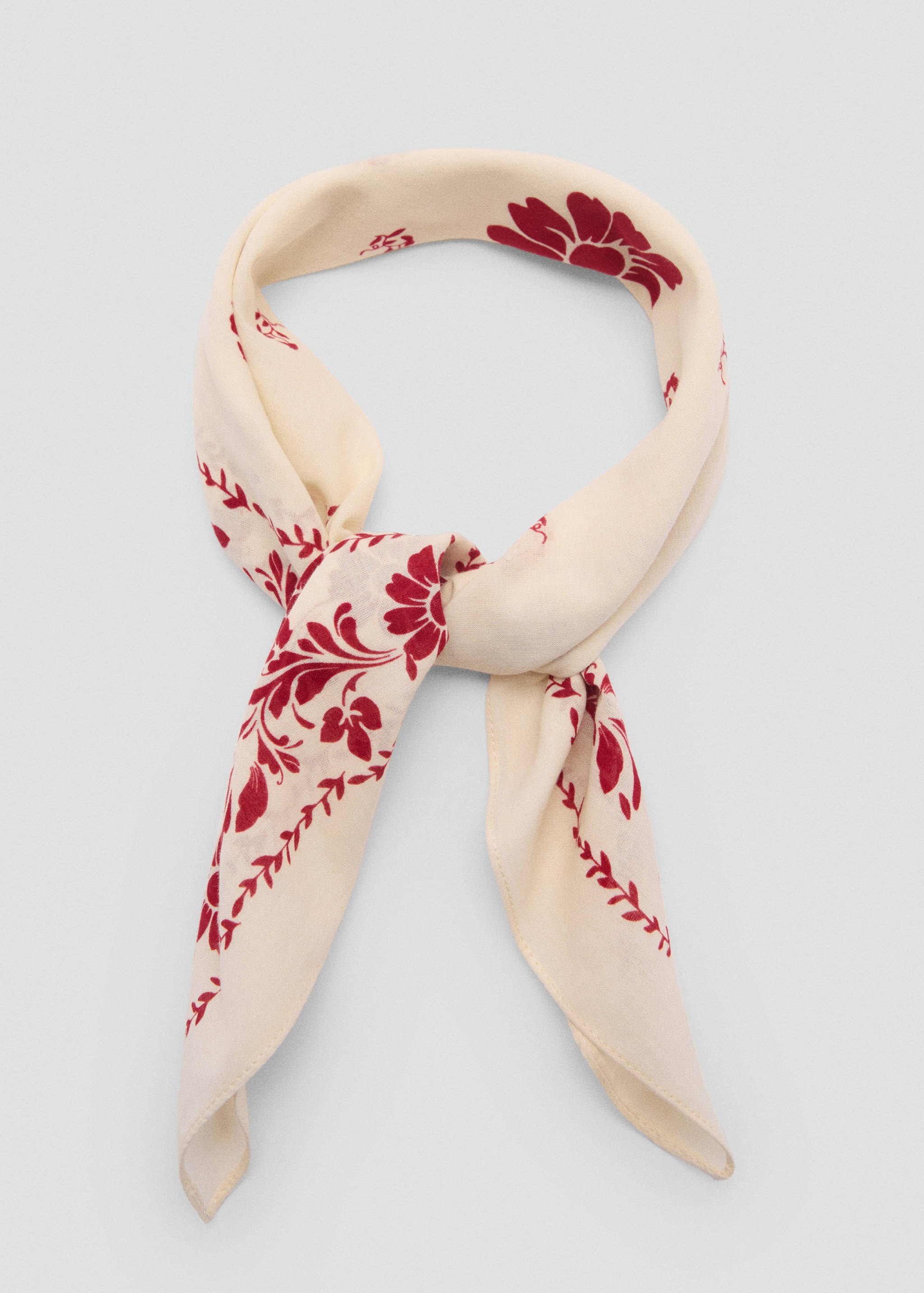 Floral-print cotton scarf - Medium plane
