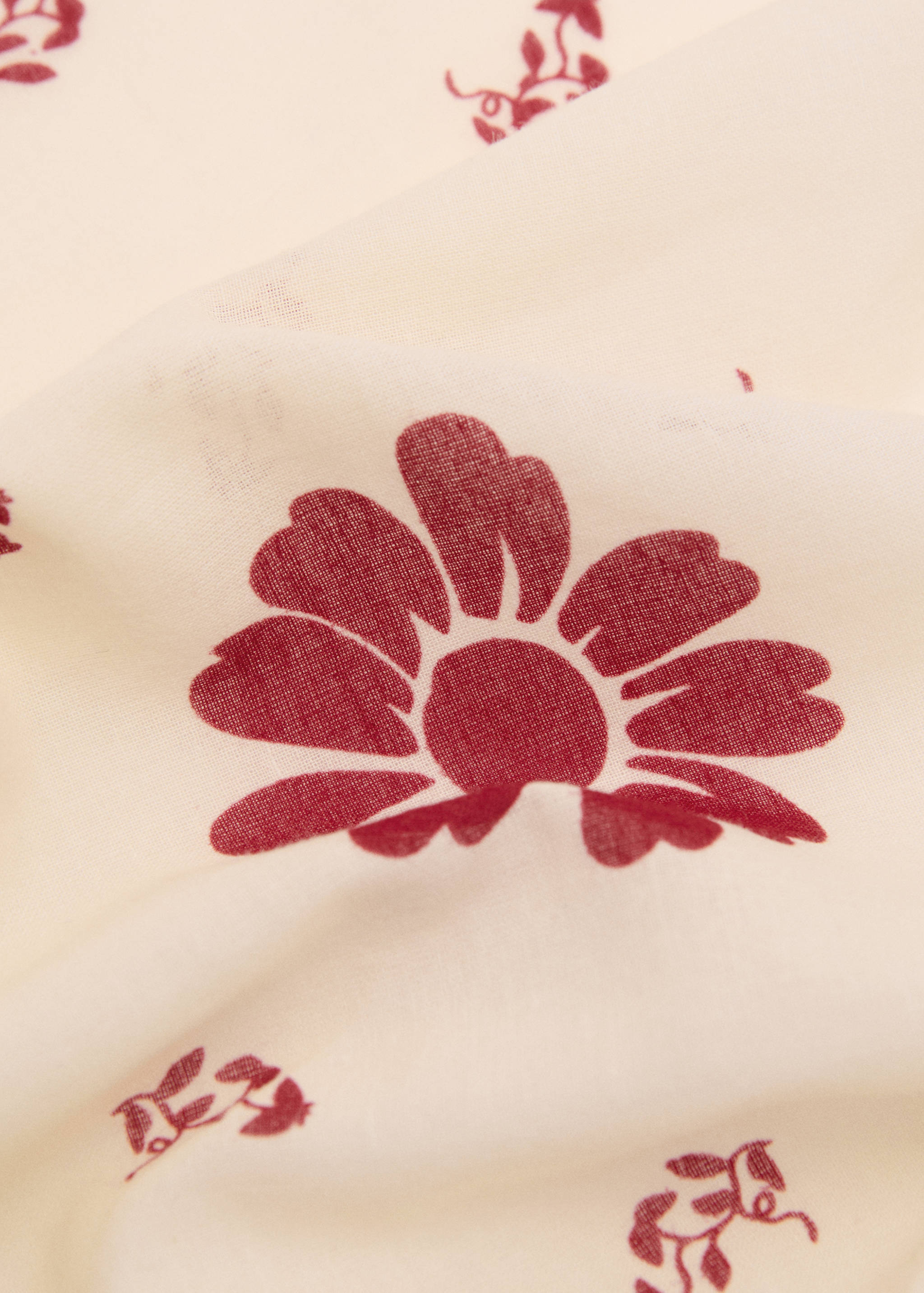 Floral-print cotton scarf - Details of the article 1