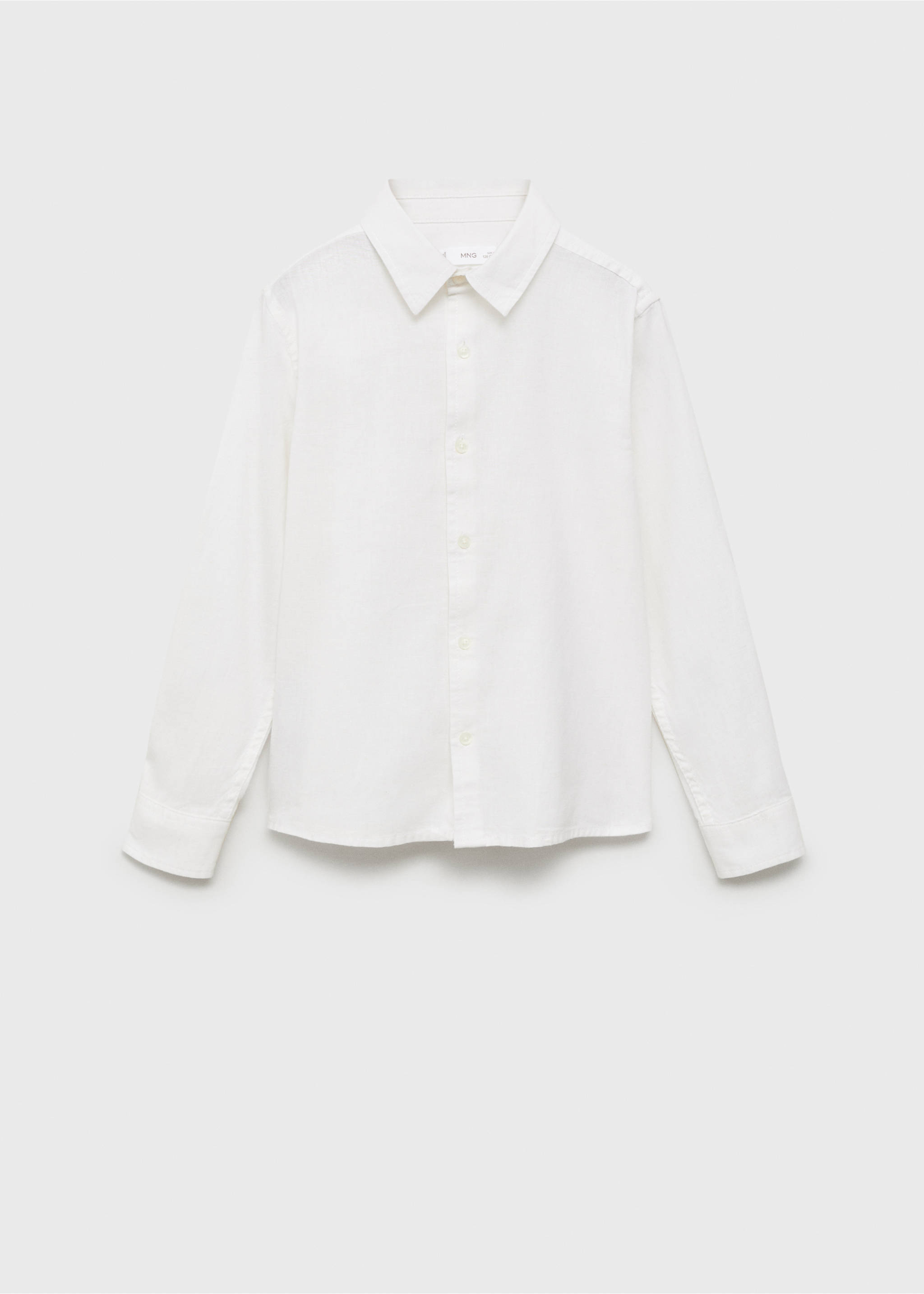 Hemd aus Baumwolle mit Leinen - Artikel ohne Model, Cremeweiß. Ref: 87025942-00.