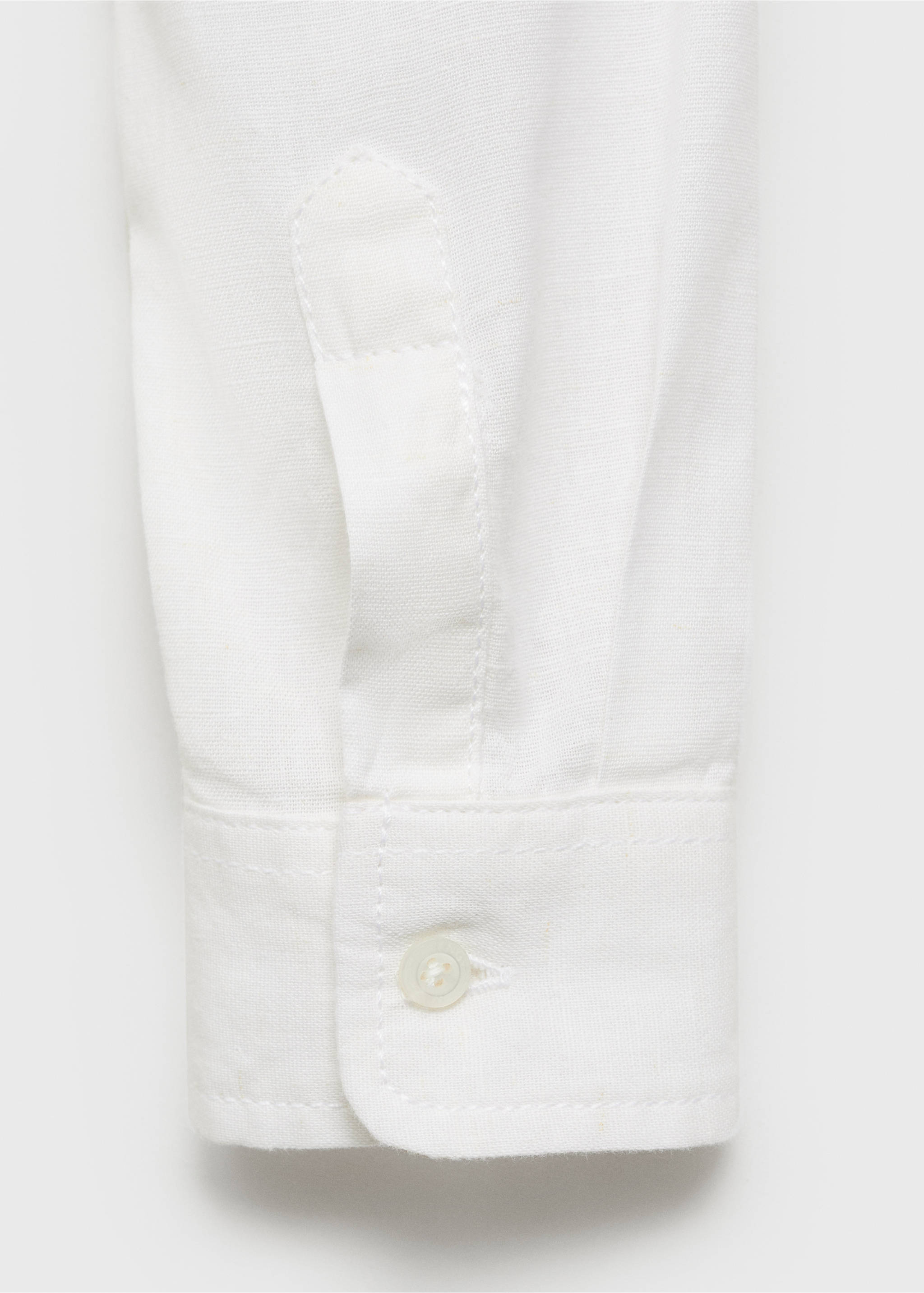 Hemd aus Baumwolle mit Leinen - Detail des Artikels 0, Cremeweiß. Ref: 87025942-00.