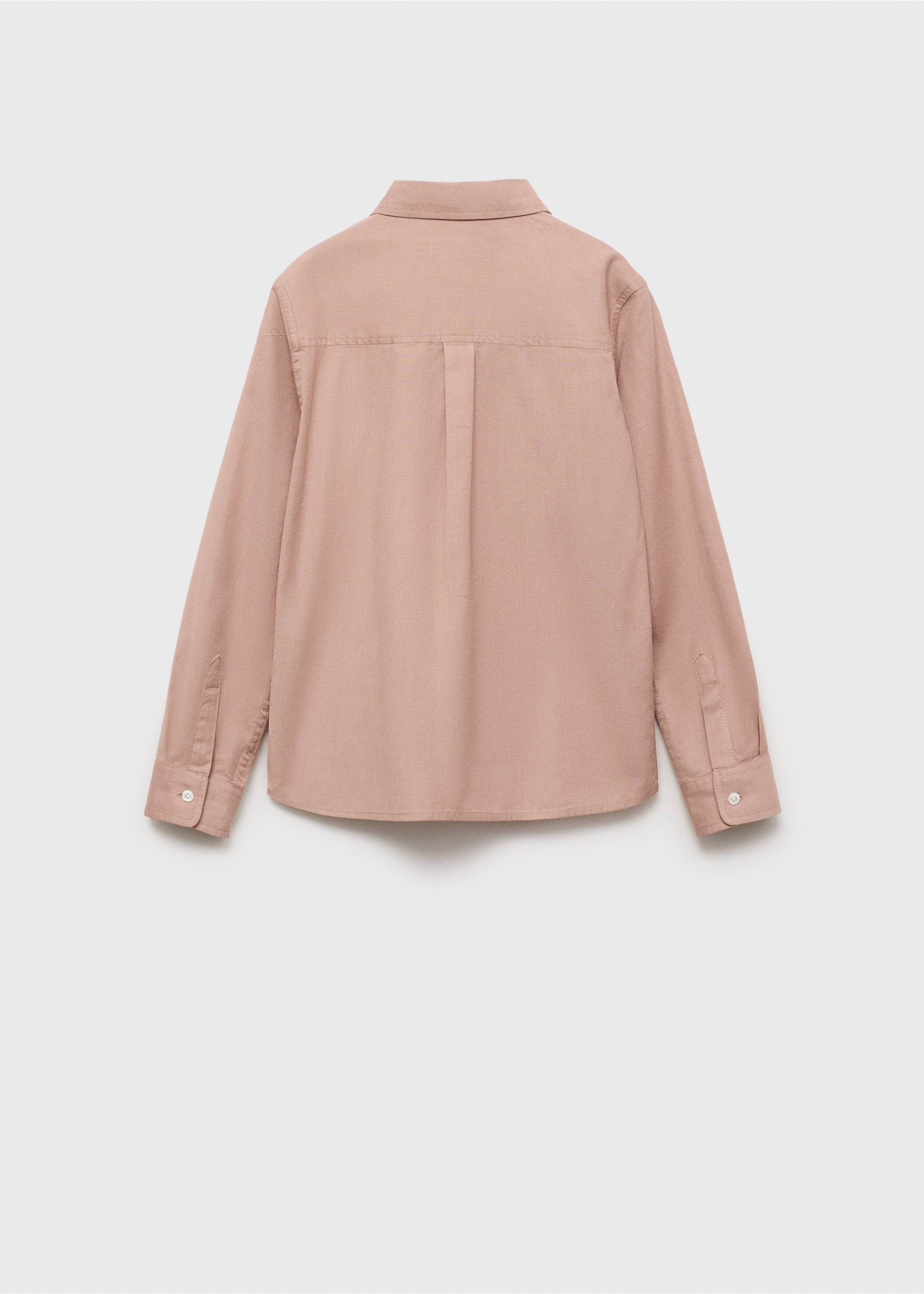Hemd aus Baumwolle mit Leinen - Rückseite des Artikels, Nude. Ref: 87025942-00.