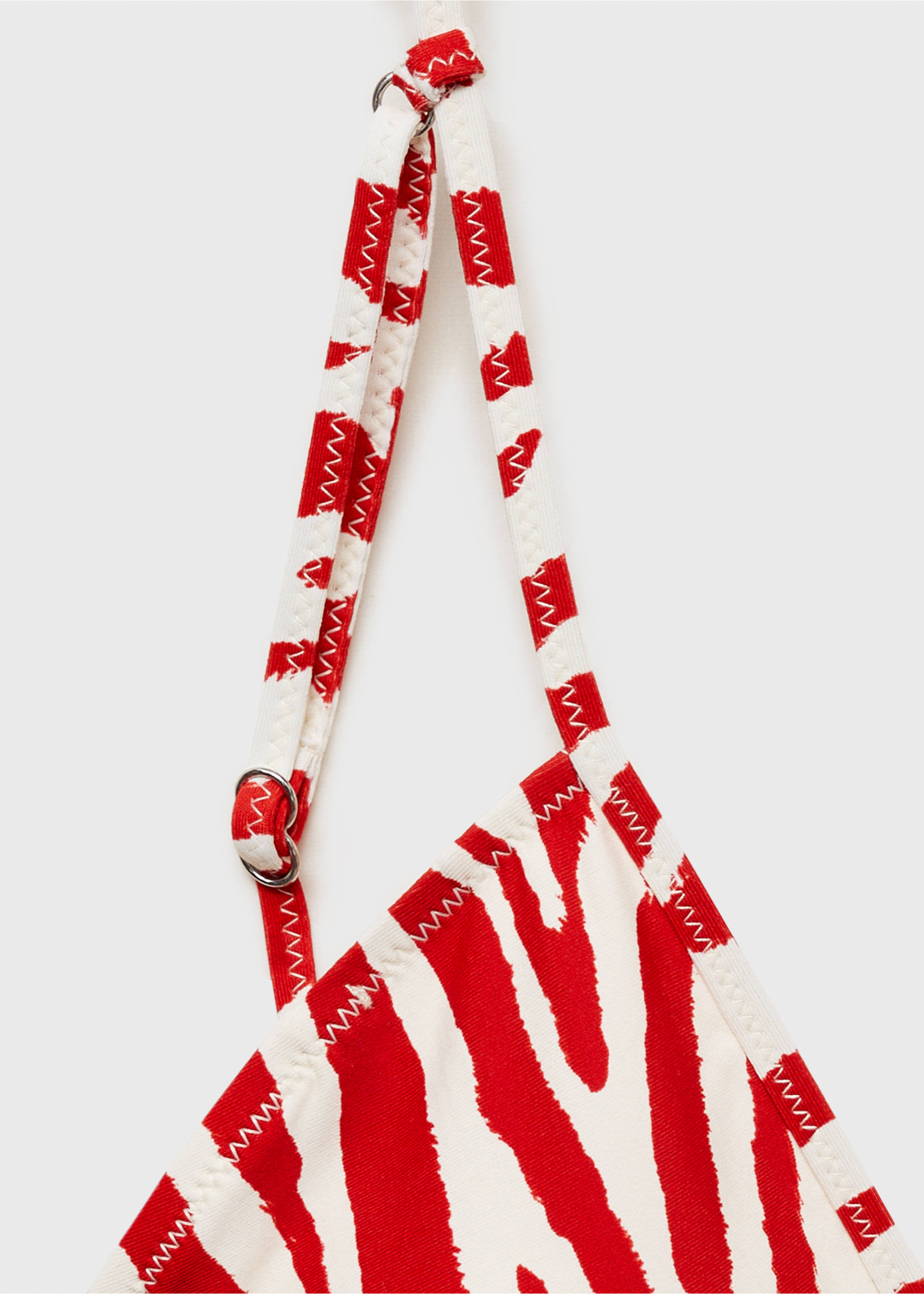 Top bikini triángulo cebra - Detalle del artículo 8, Rojo. Ref: 87025948-00.