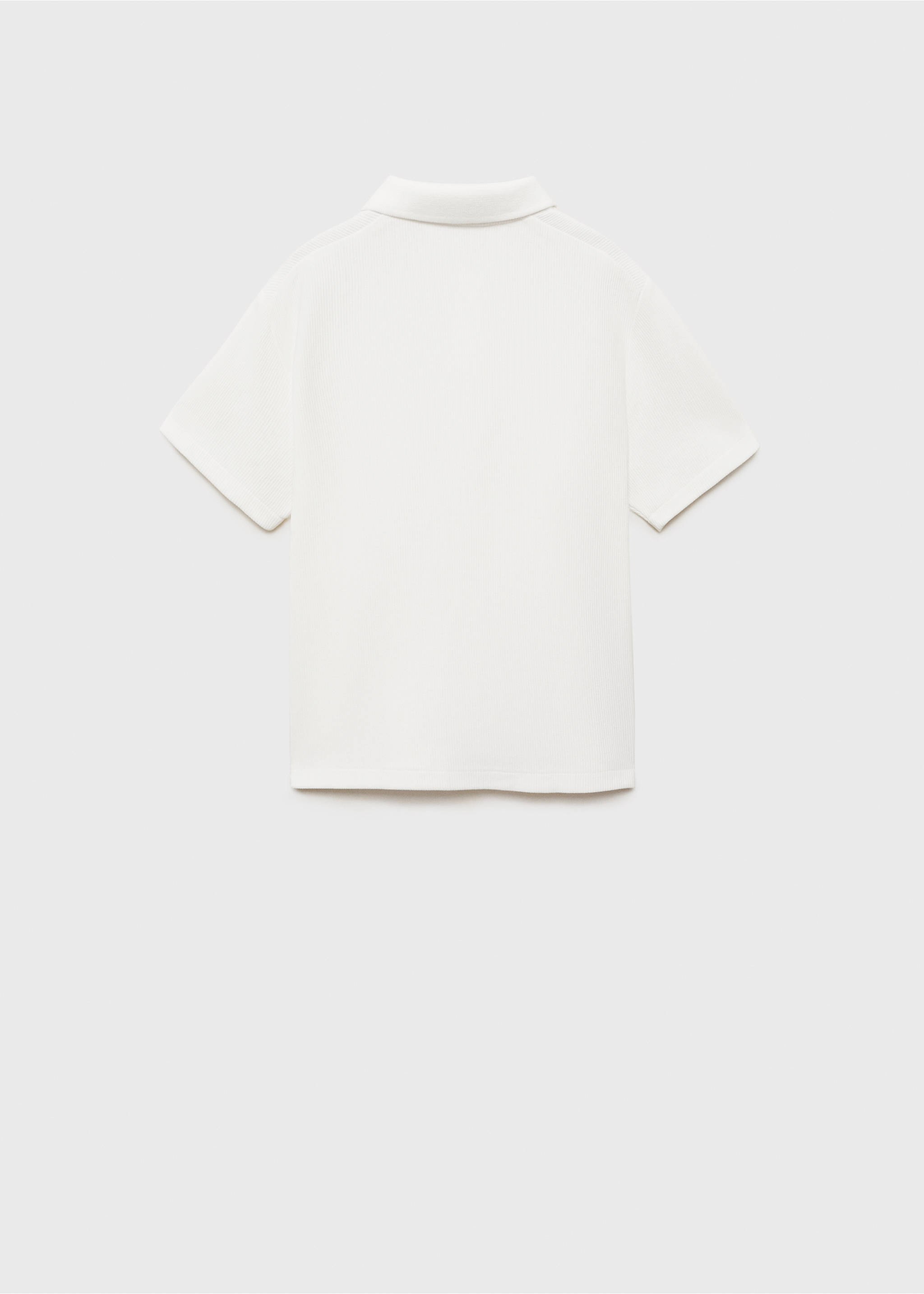 Ribbed cotton polo shirt - Reverse of the article, Off White. Ref: 87025950-00.