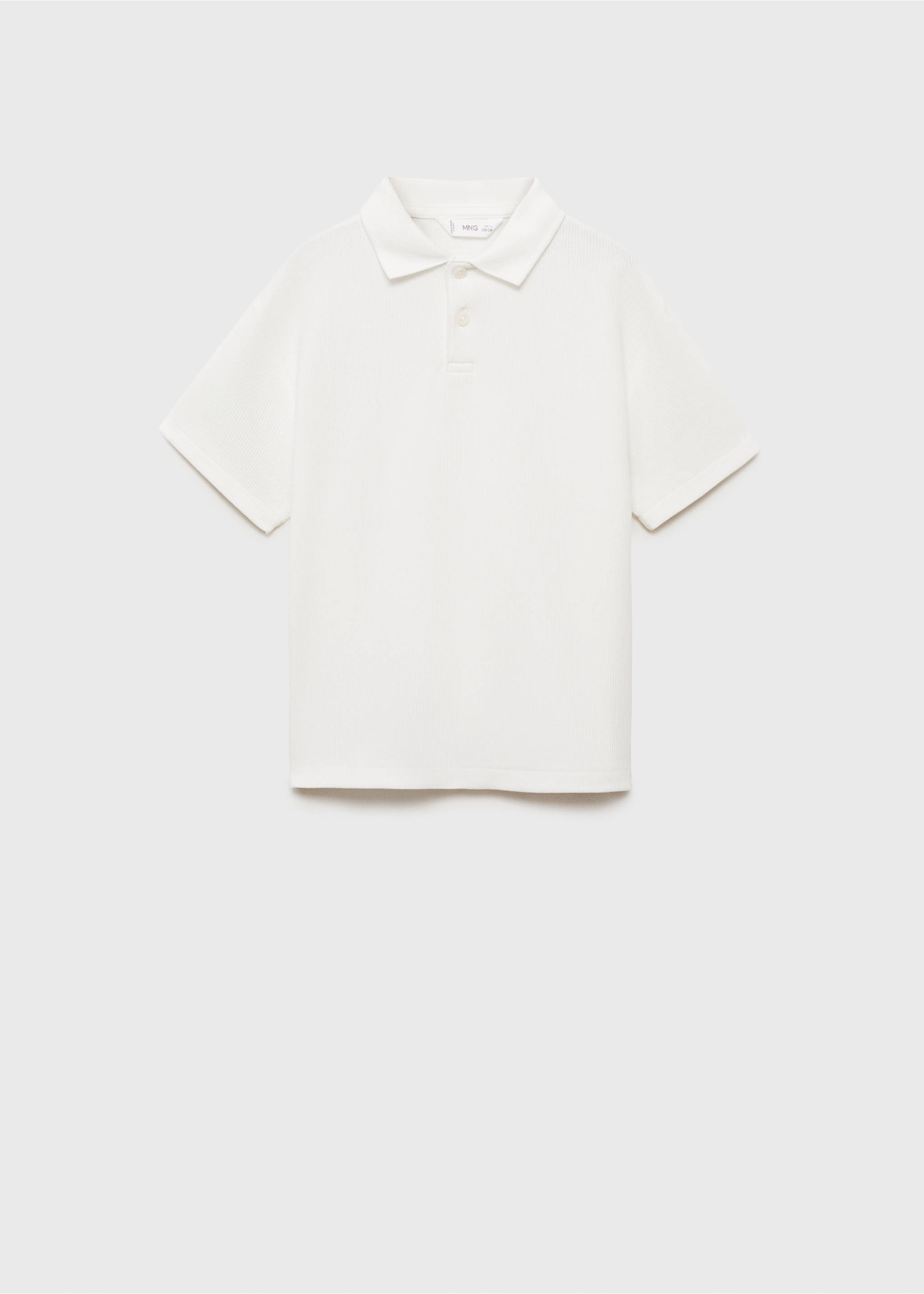 Baumwoll-Poloshirt mit Rippstruktur - Artikel ohne Model, Cremeweiß. Ref: 87025950-00.