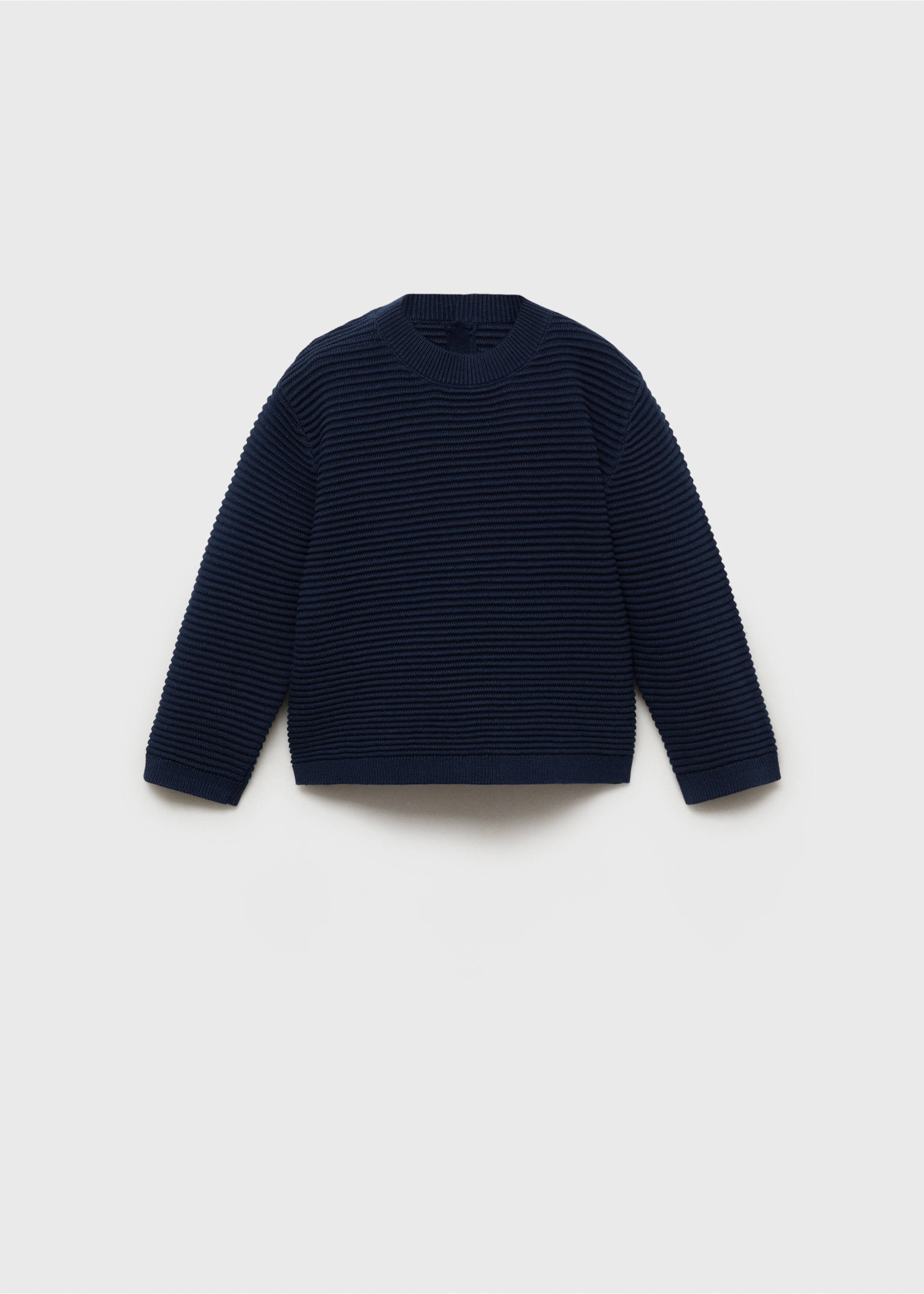 Strickpullover aus Baumwolle mit Relief - Artikel ohne Model, Dunkles Marineblau. Ref: 87025951-00.