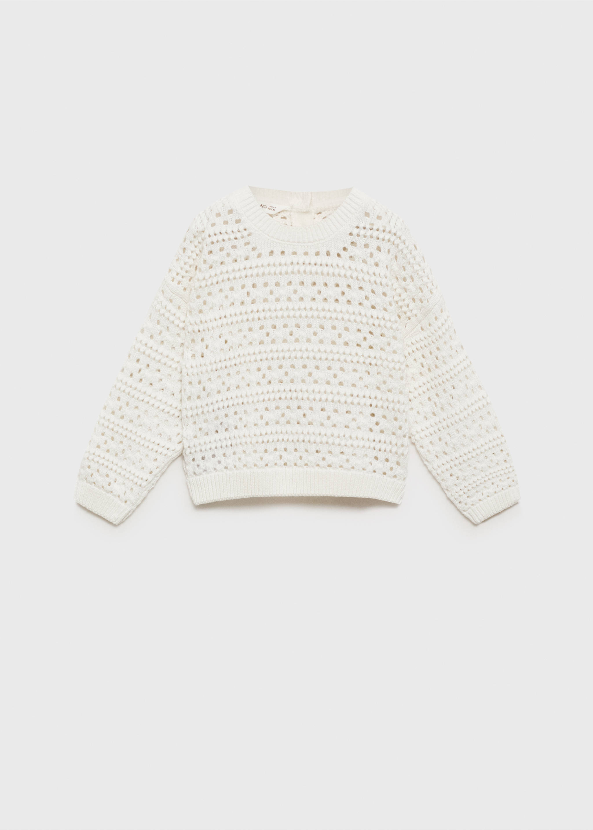 Openwork cotton sweater - Article without model, White. Ref: 87025952-00.