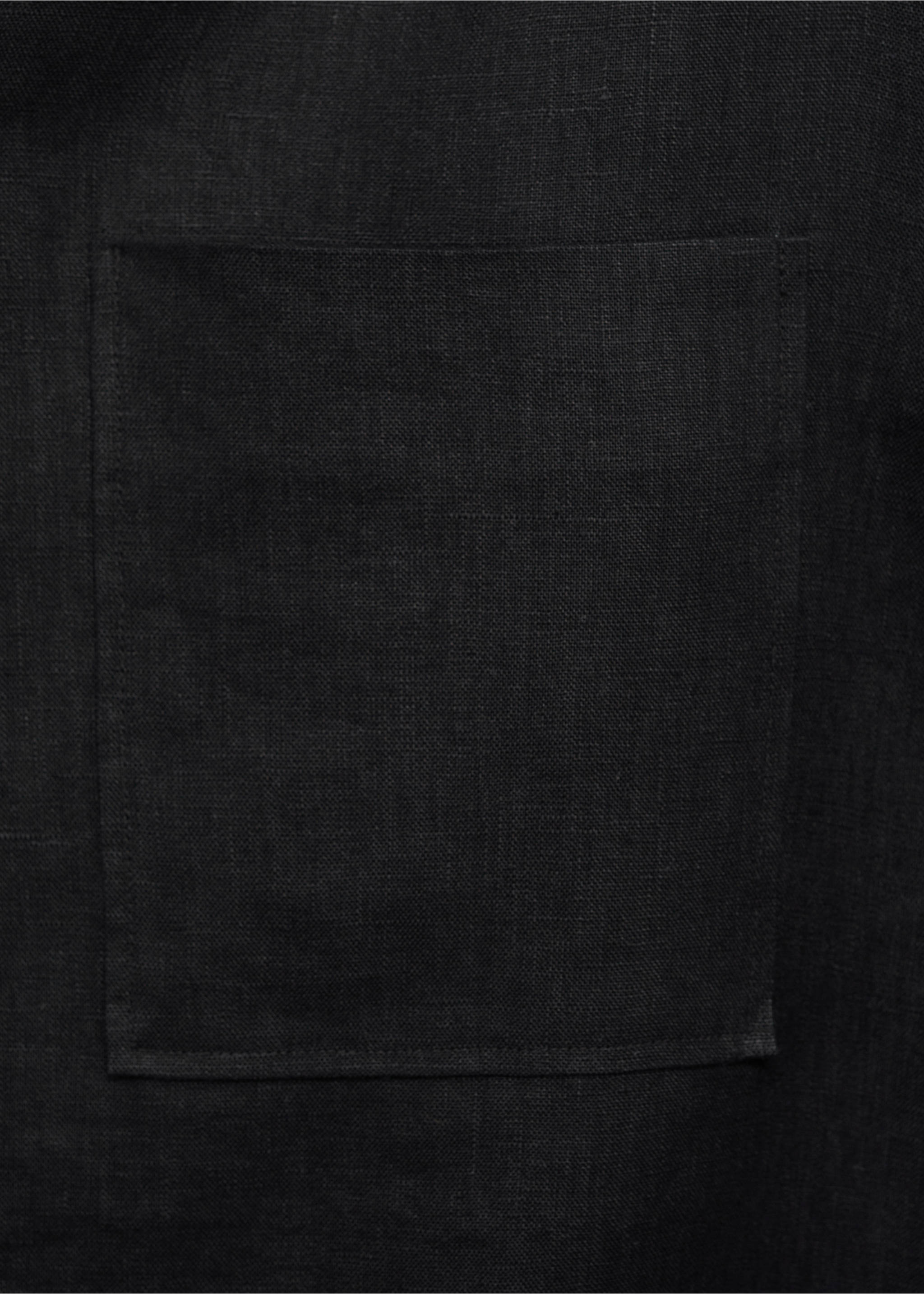 100% linen short sleeve shirt - Details of the article 0, Black. Ref: 87025953-00.