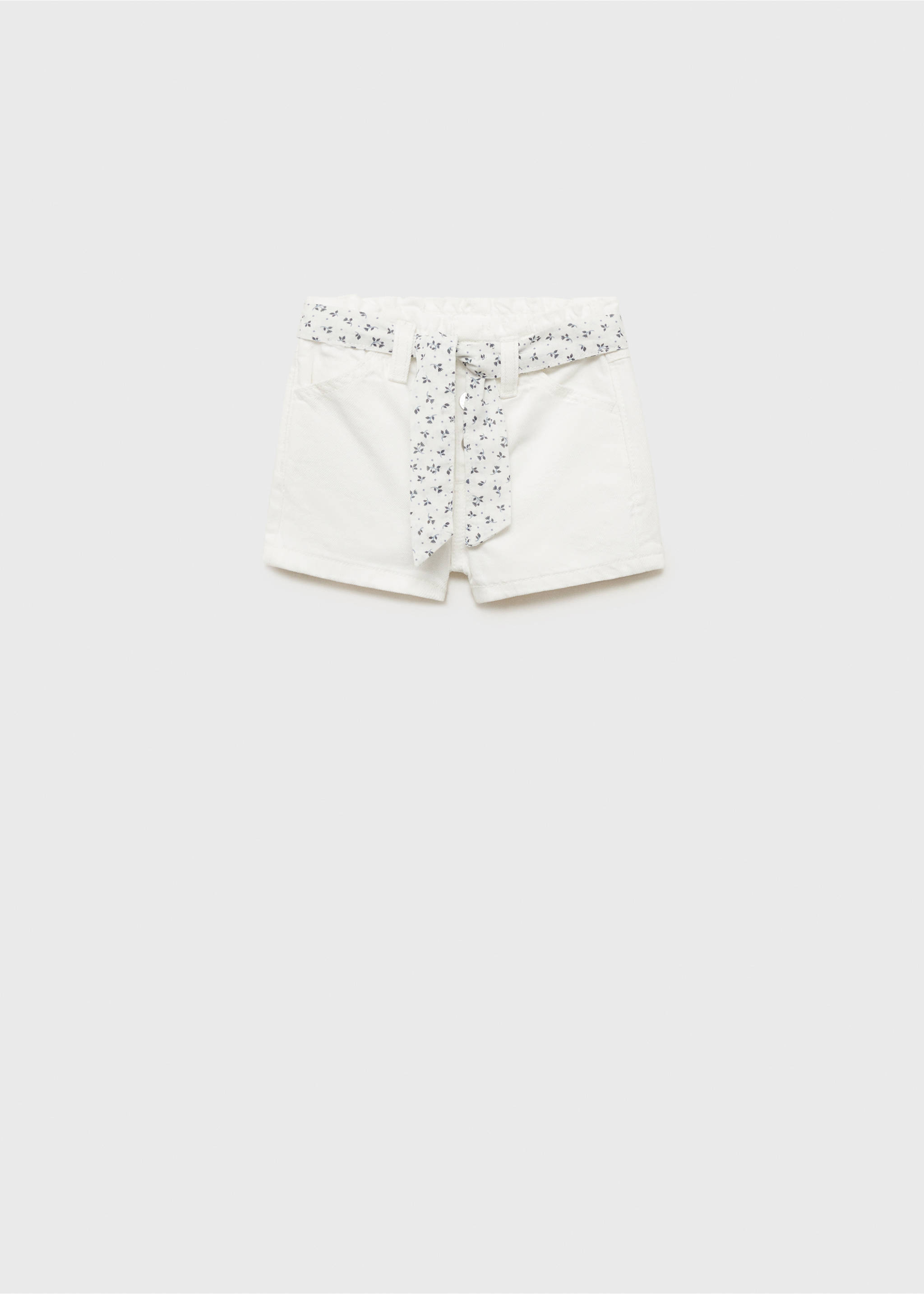 Short en jean ceinture - Article sans modèle, Blanc. Ref: 87025955-00.