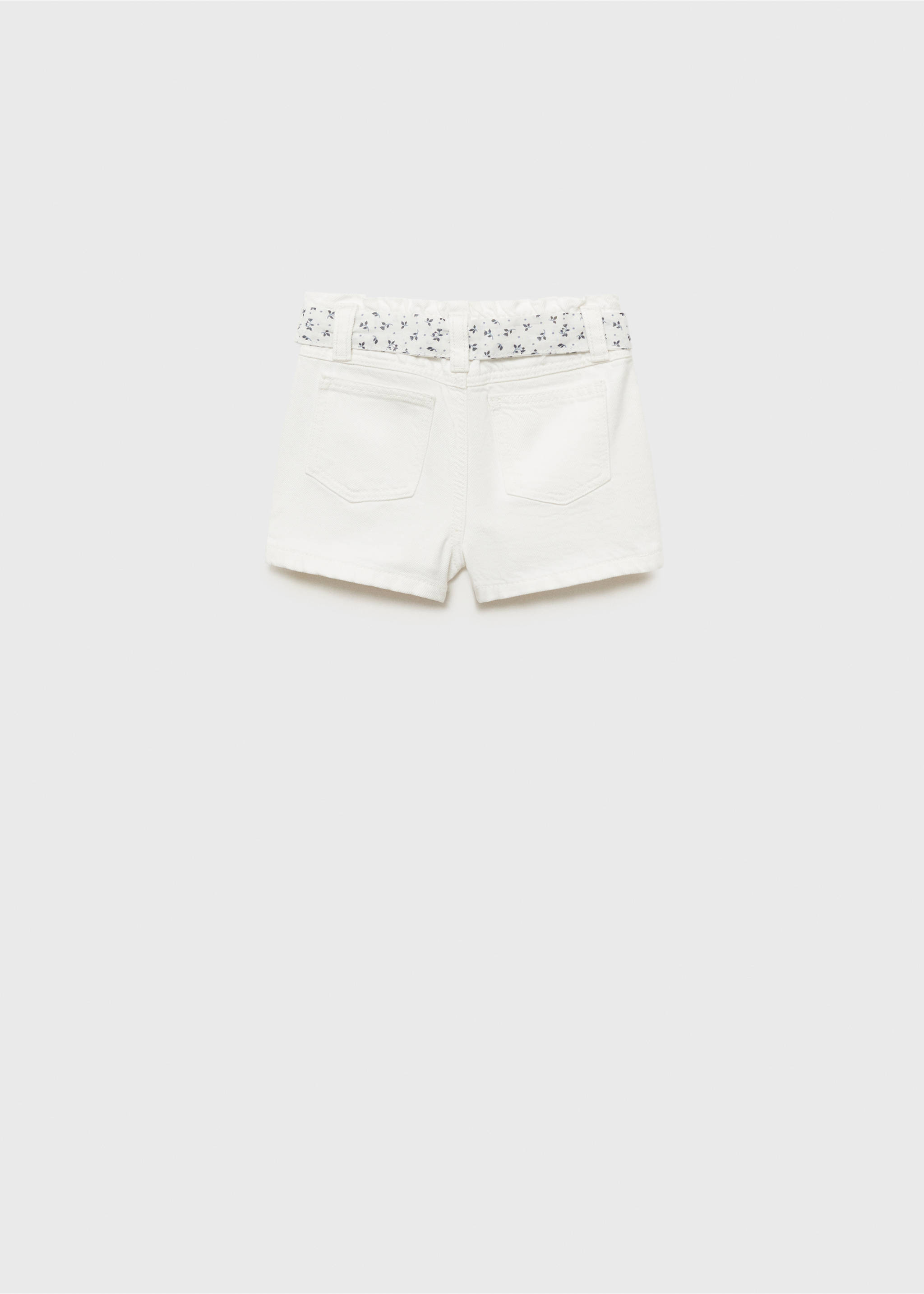 Short en jean ceinture - Verso de l’article, Blanc. Ref: 87025955-00.