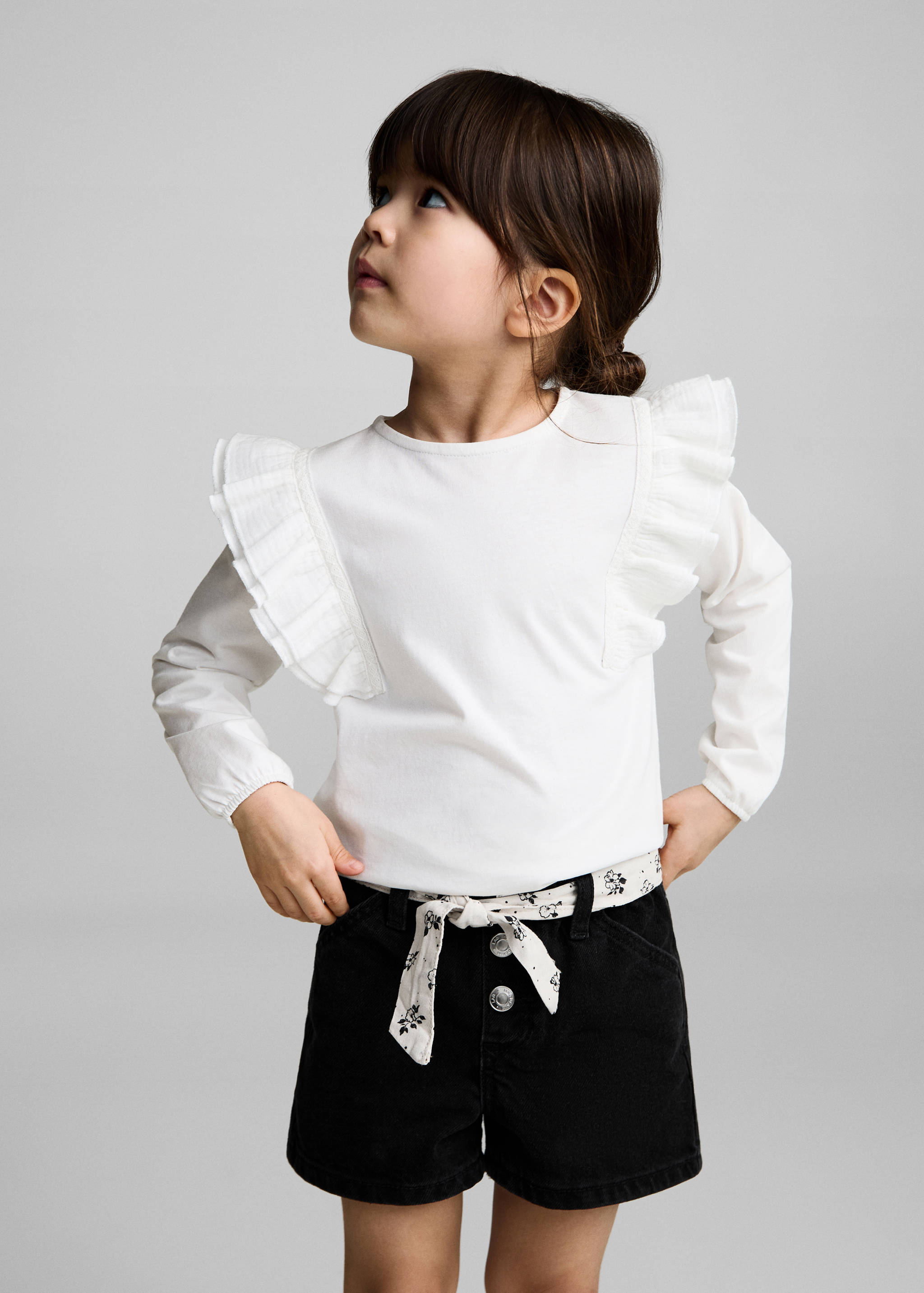 Denim shorts with belt - Medium plane