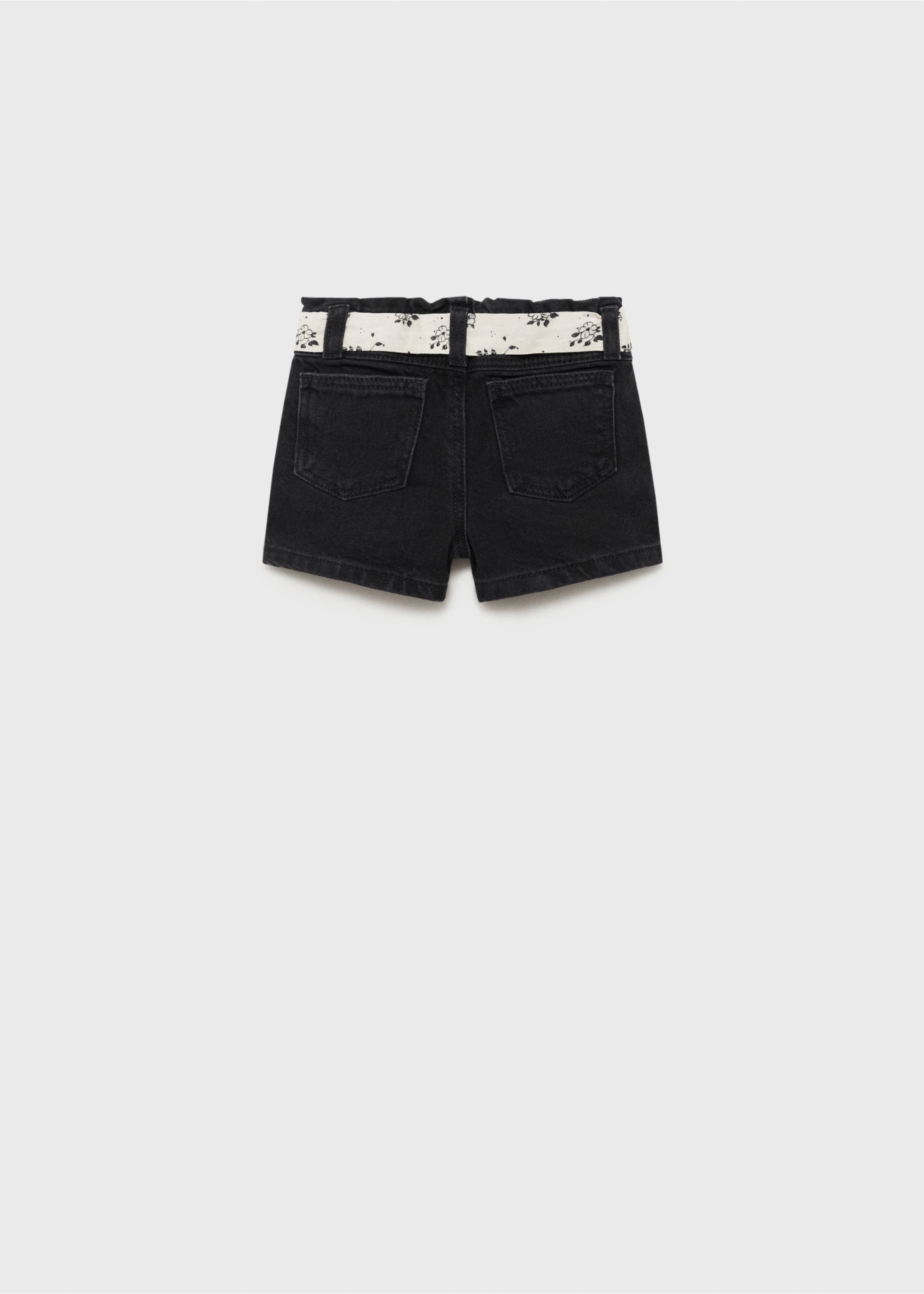 Shorts denim cinturó - Revers de l'article, Black denim. Ref: 87025955-00.