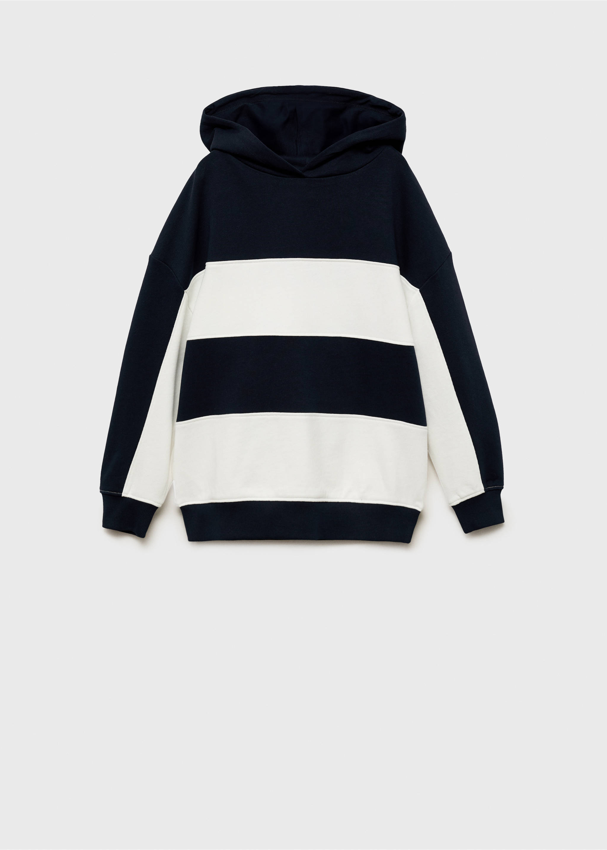 Sweat-shirt rayures capuche - Article sans modèle, Bleu marine foncé. Ref: 87025960-00.